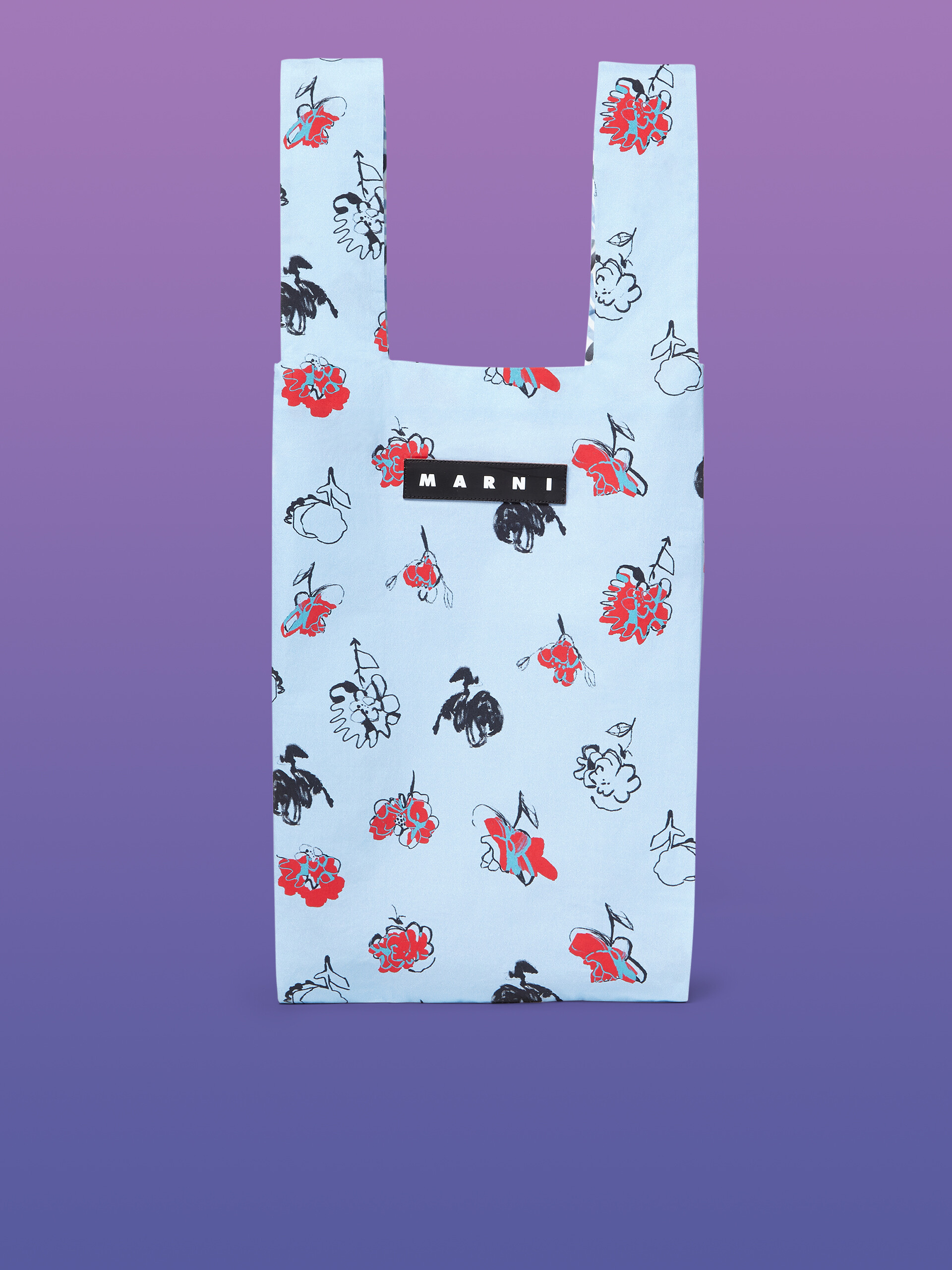 Sac cabas MARNI MARKET en coton à imprimé floral et abstrait - Sacs cabas - Image 1