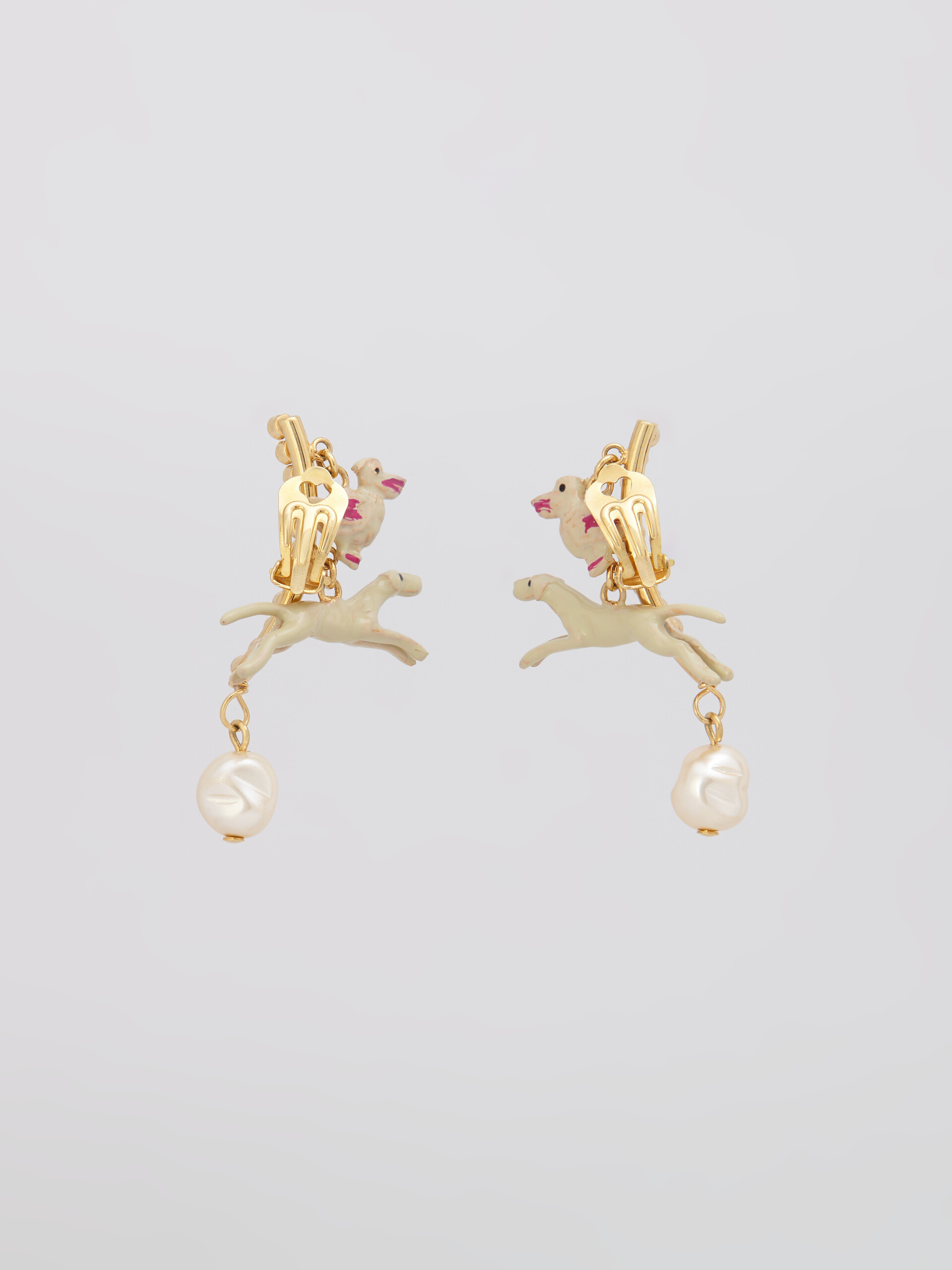 Brass FOUND TREASURES greyhound earrings - Earrings - Image 3