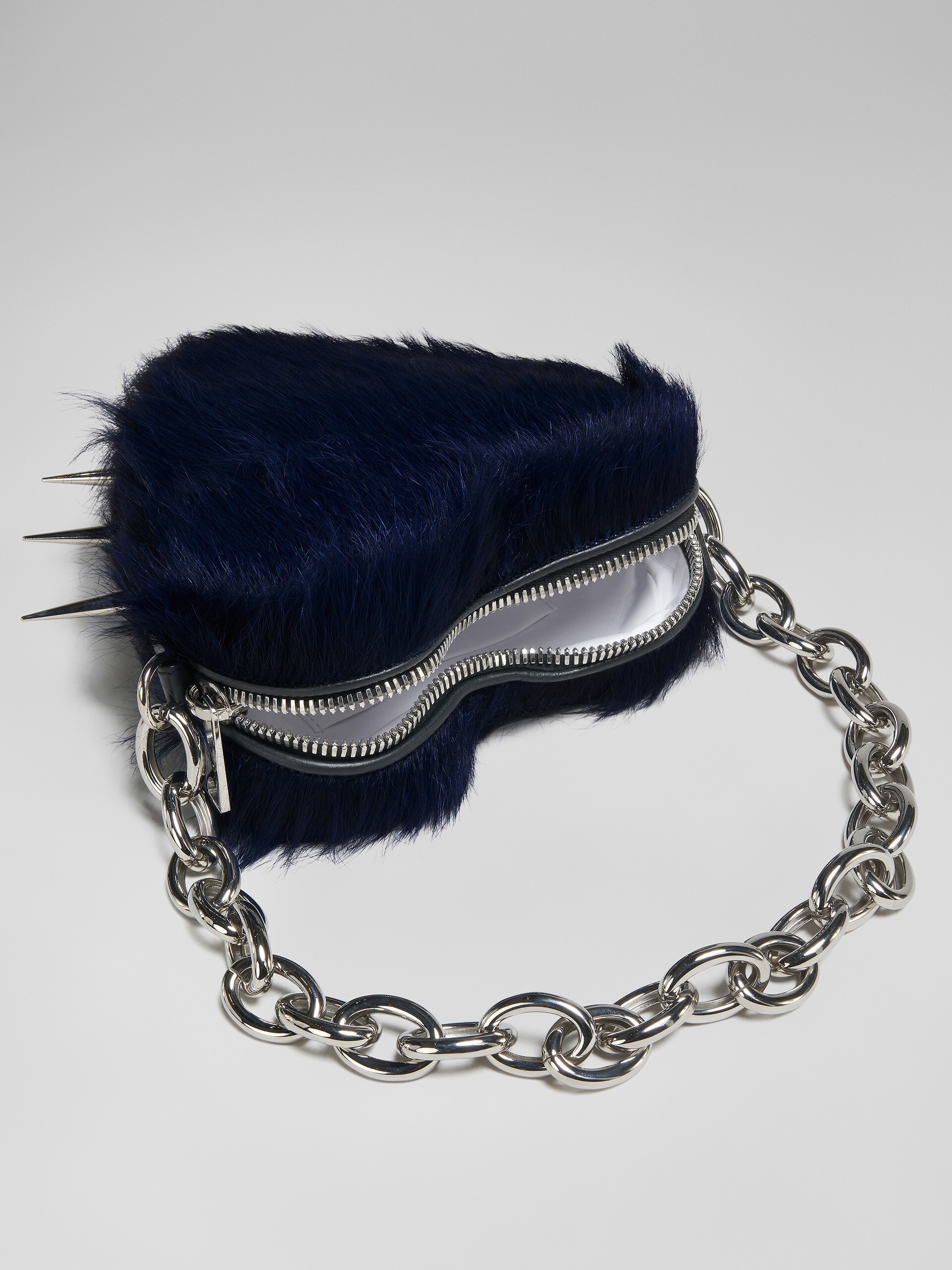 Long hair calfskin Heart handbag - Handbag - Image 4