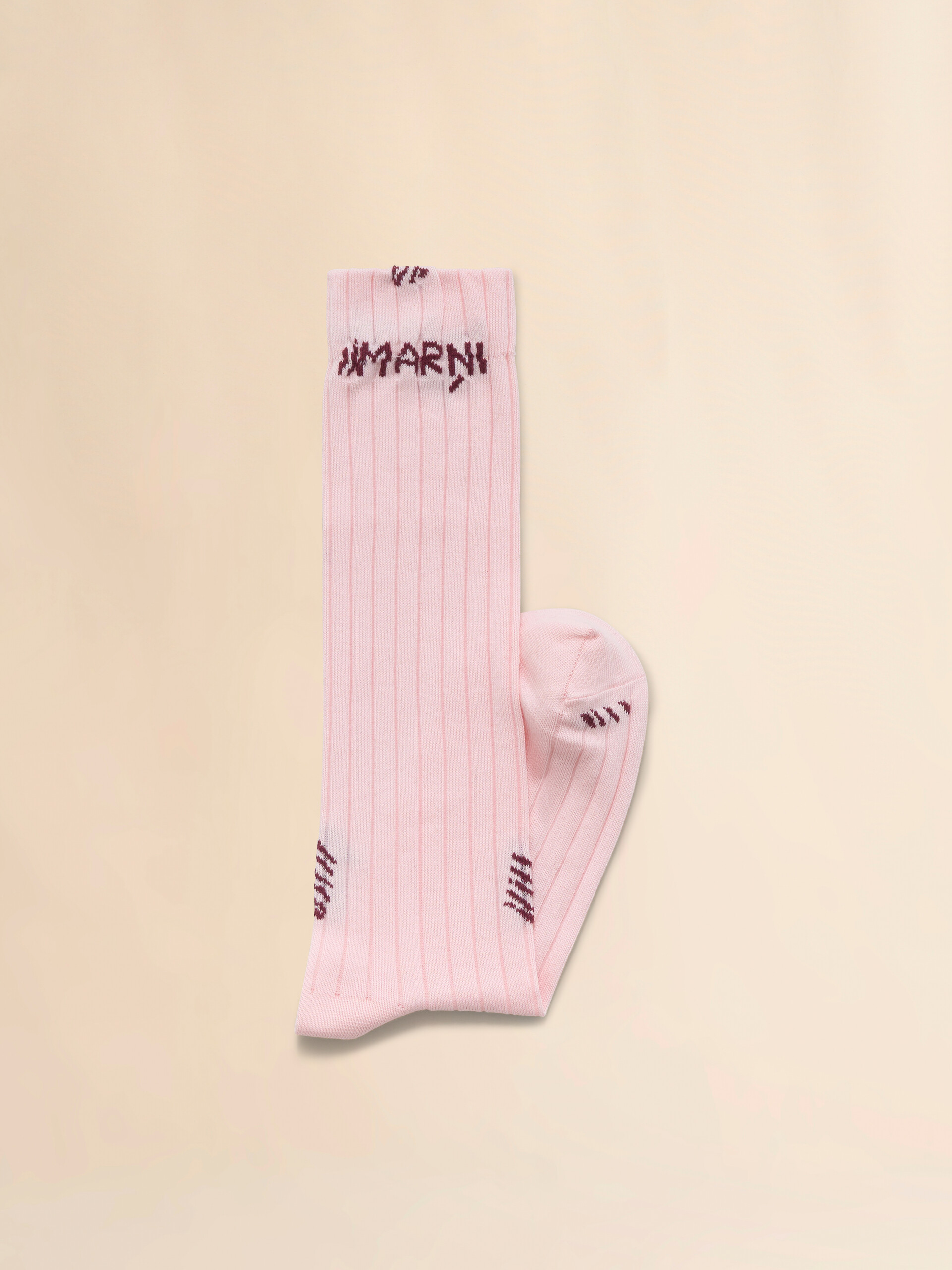 Light blue ribbed cotton socks with Marni Mending - Socks - Image 2
