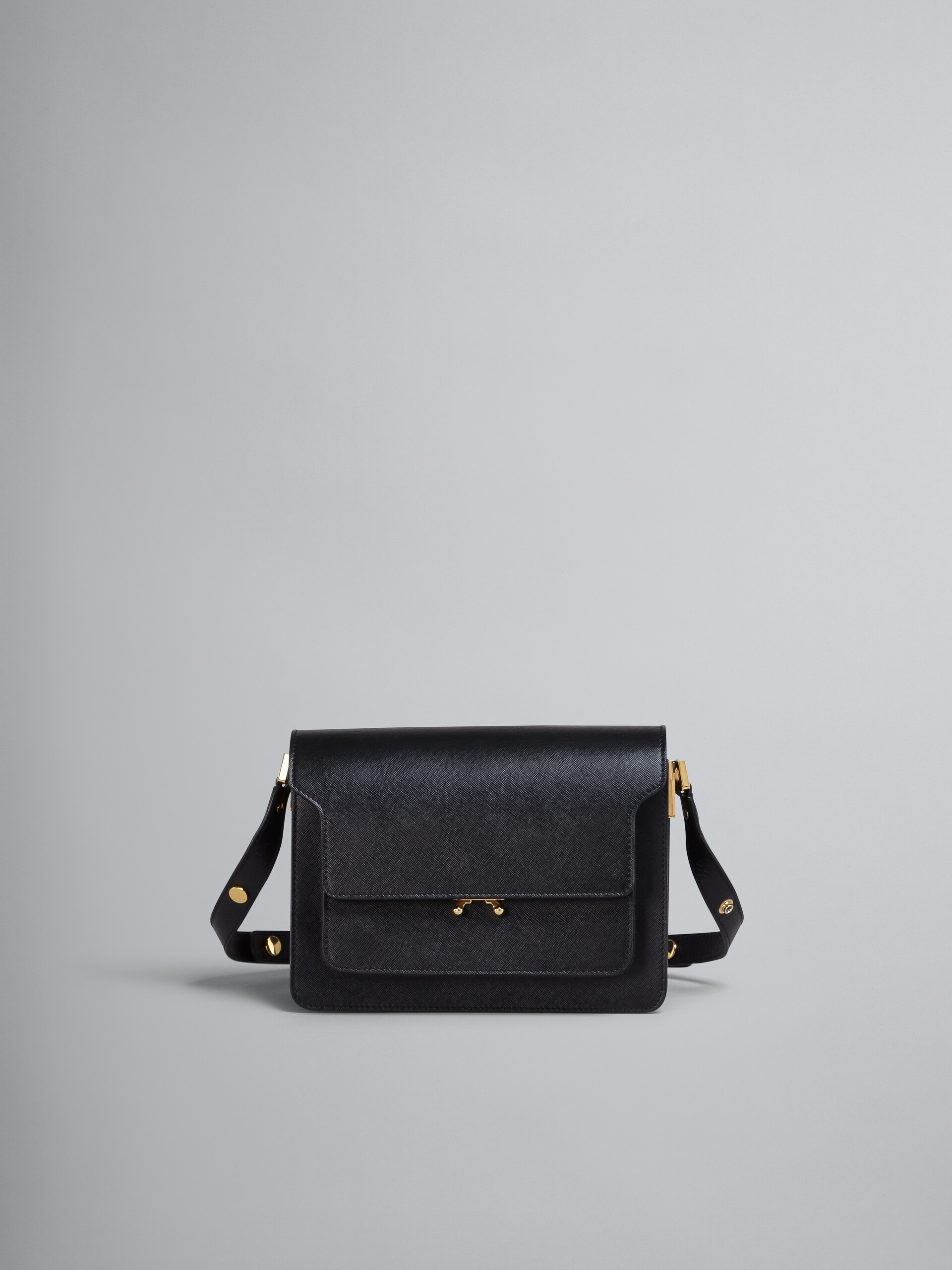 TRUNK medium bag in black saffiano leather - Shoulder Bag - Image 1