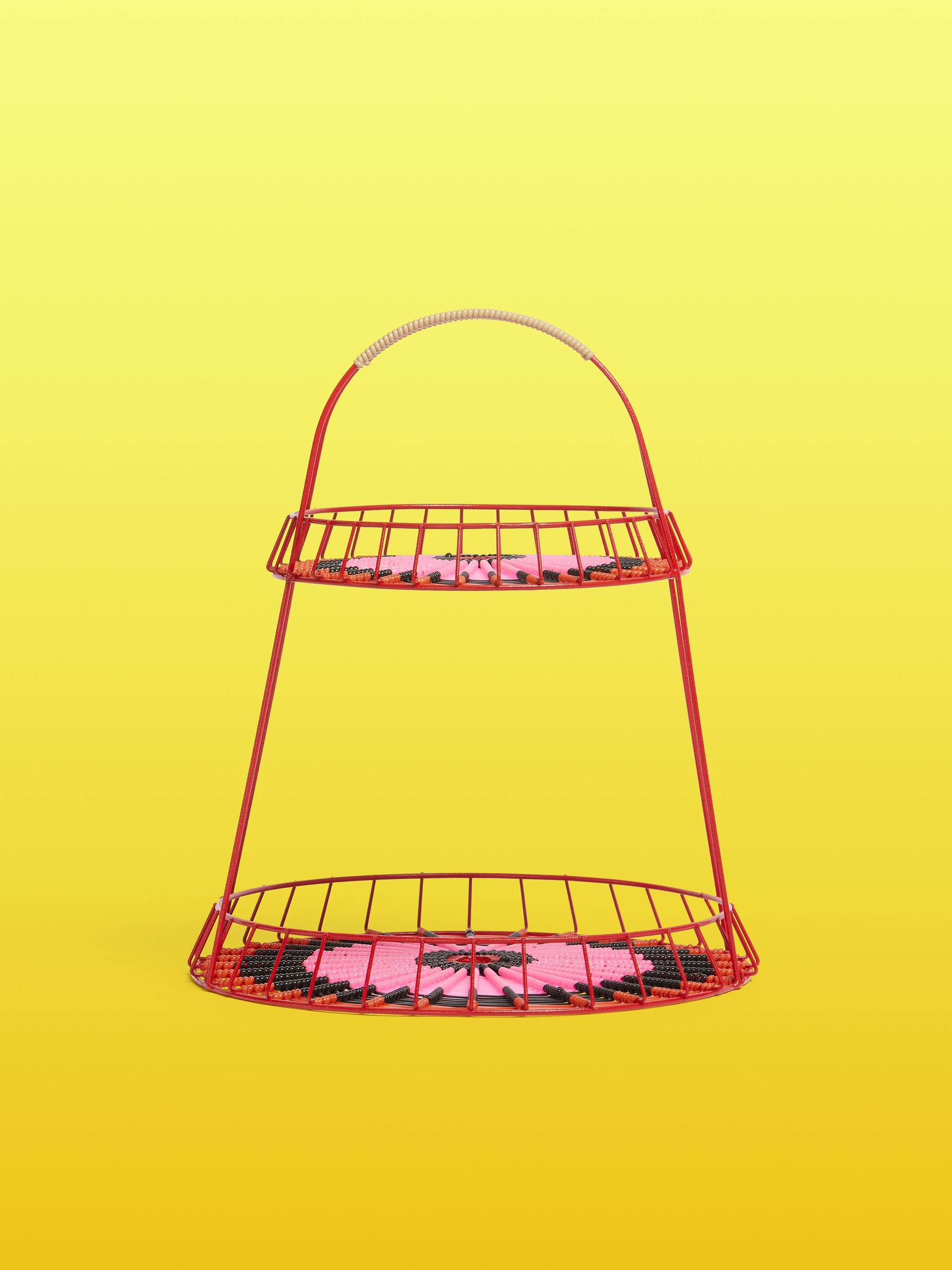 Red Marni Market Two-Tier Fruit Basket - Accessories - Image 1