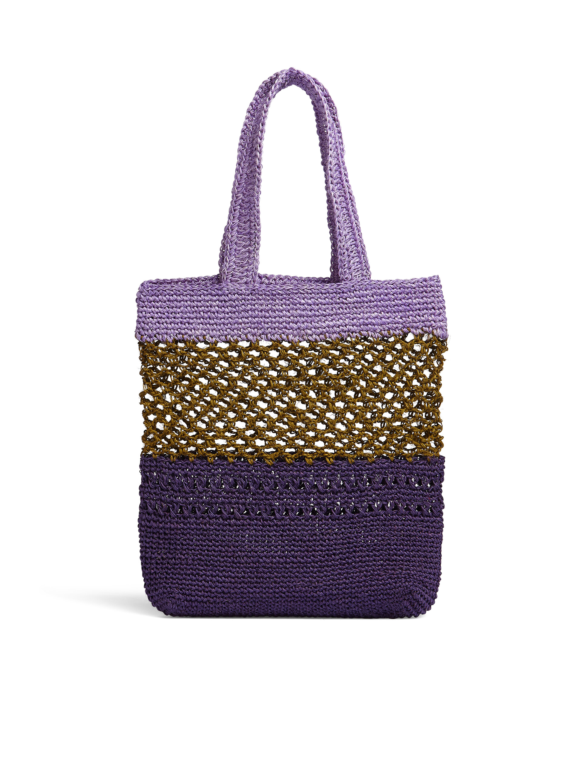 MARNI MARKET bag in purple and green natural fiber - Bags - Image 3