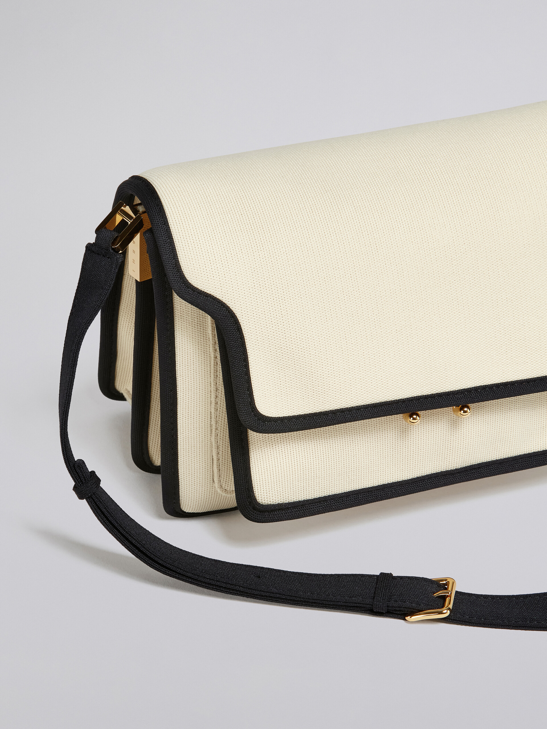 TRUNK SOFT medium bag in white jacquard - Shoulder Bags - Image 5