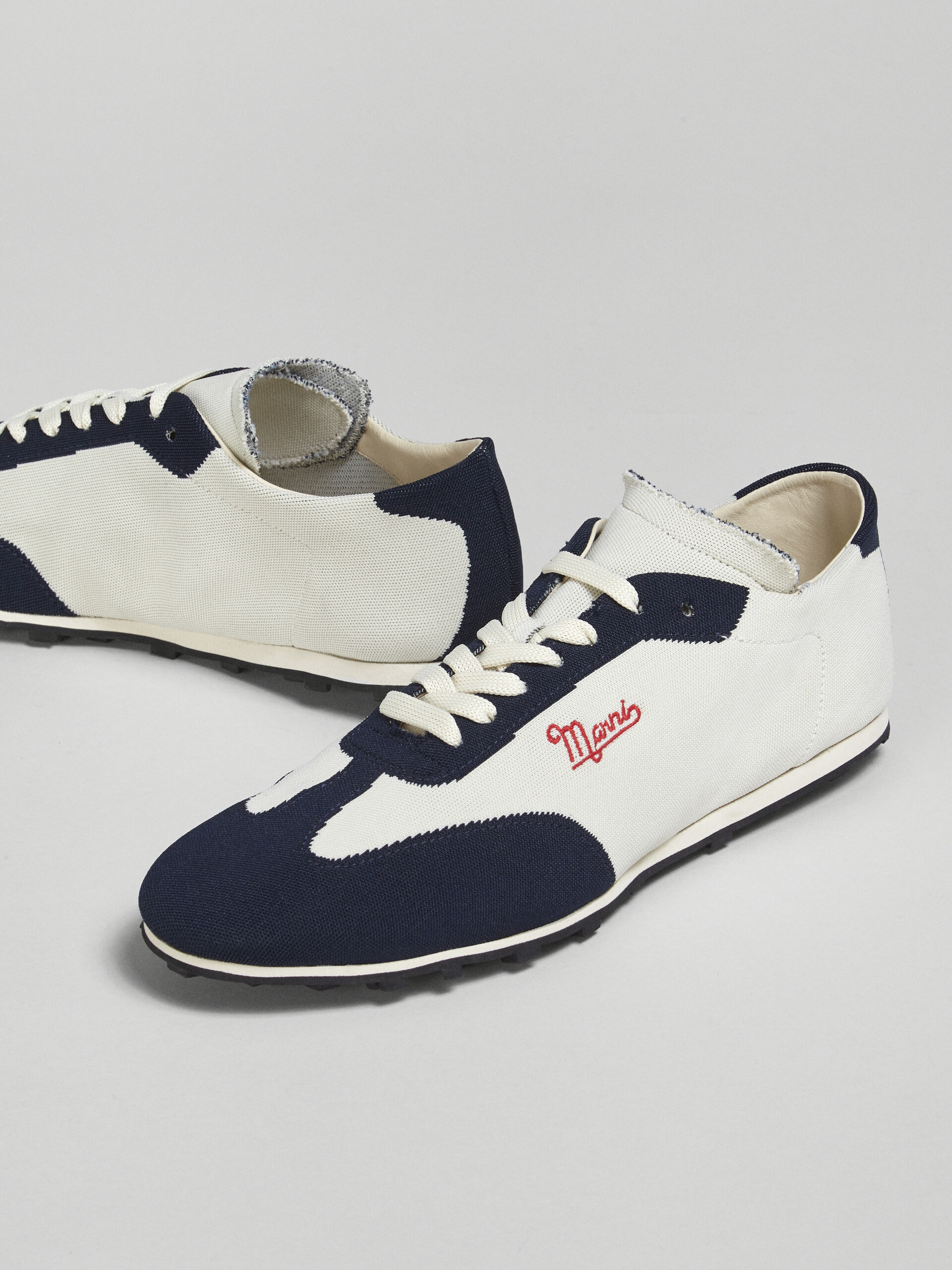 ベージュとブルー ストレッチジャガード PEBBLEスニーカー | Marni ベージュとブルー ストレッチジャガード PEBBLEスニーカー | Marni
