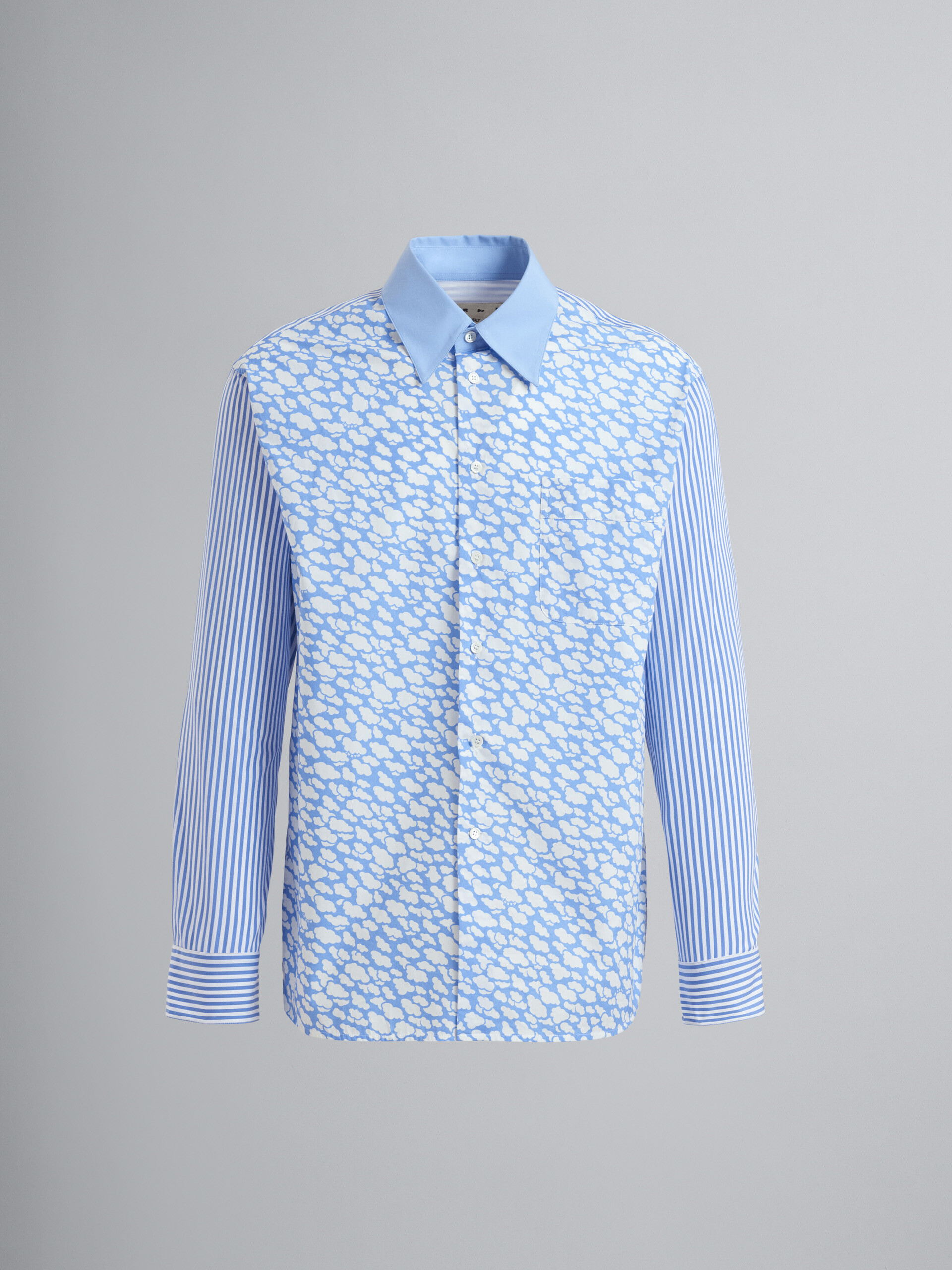 Hemd aus Baumwollpopeline mit Marni Clouds Print - Hemden - Image 1