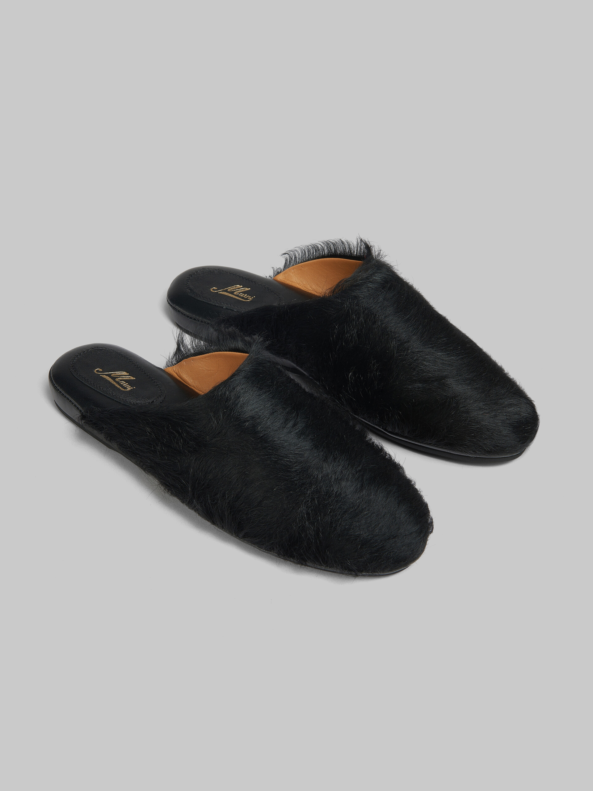 Black long-hair calfskin sabot - Clogs - Image 5