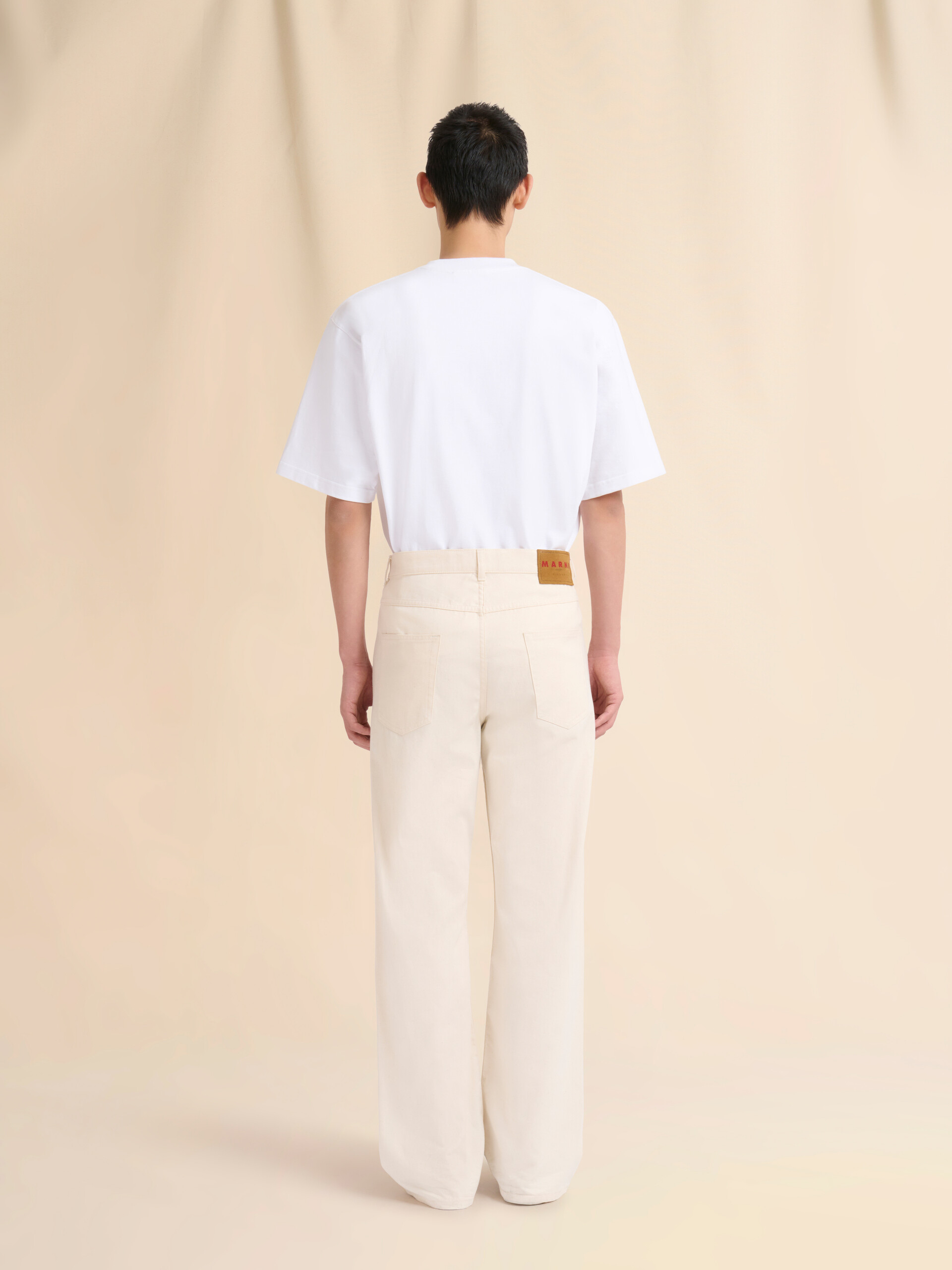 Cream denim wide-leg jeans with Trunkaroo plaque - Pants - Image 3