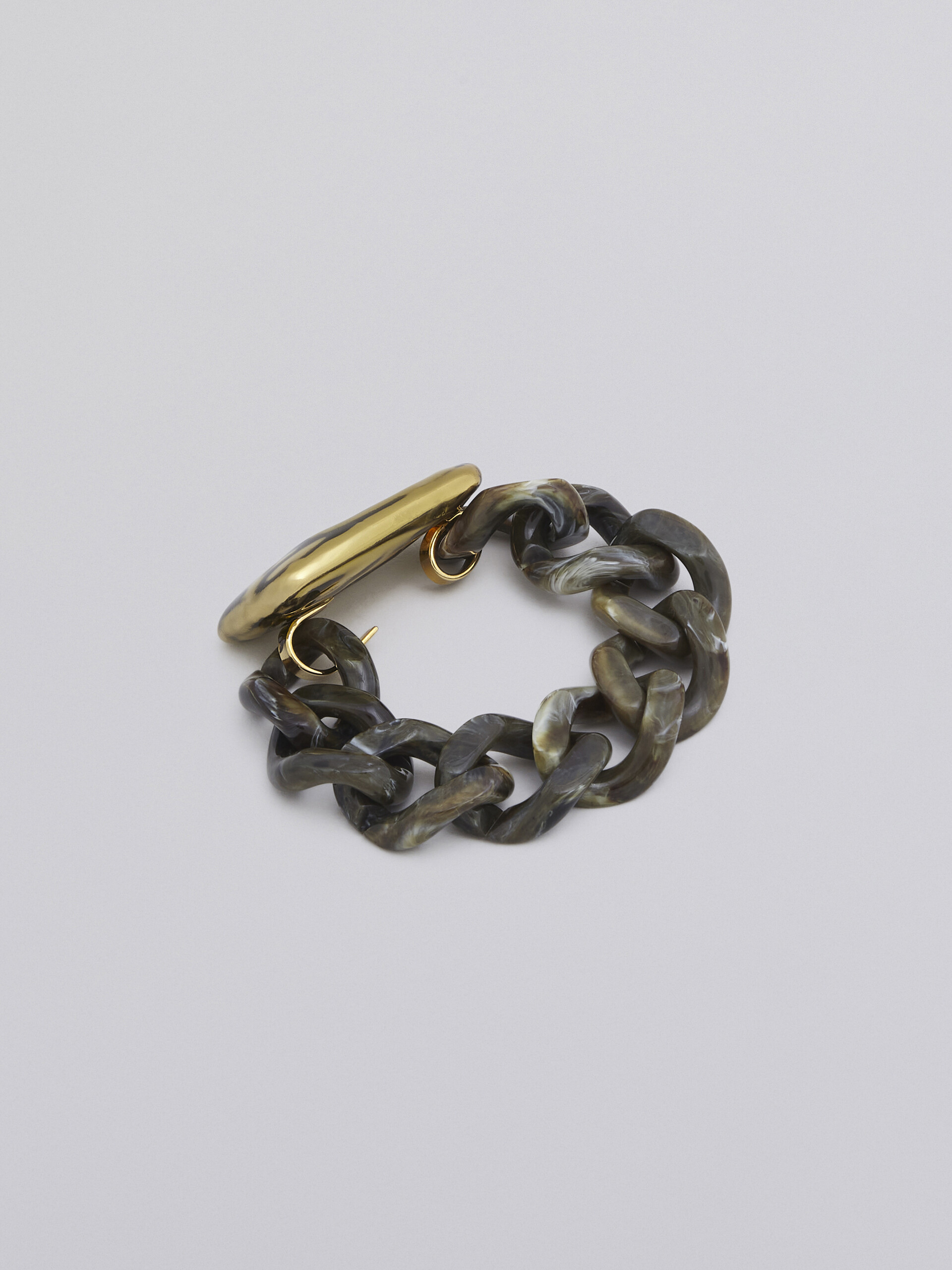TRAPEZE bracelet in metal resin and green enamel - Bracelets - Image 2