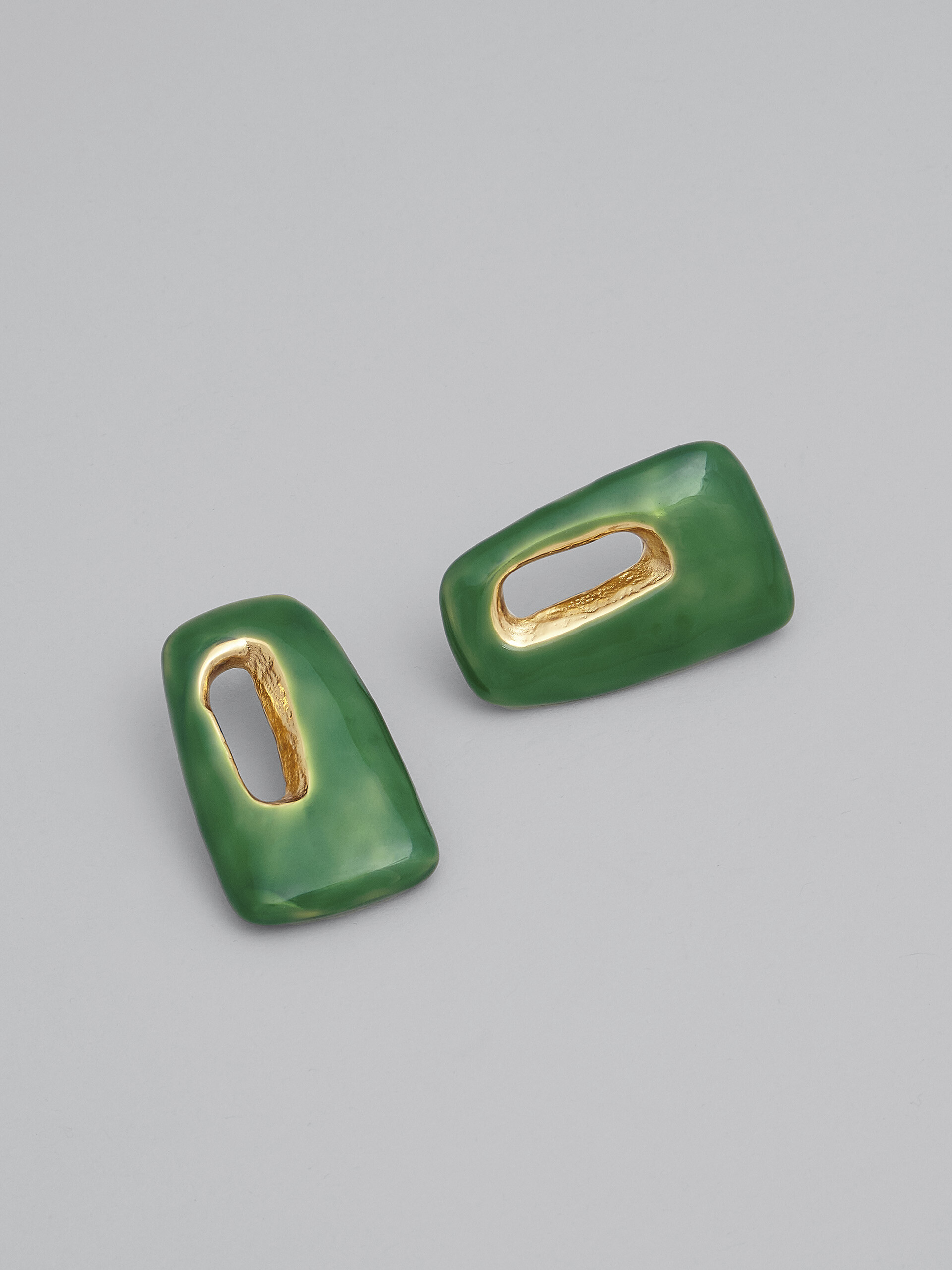 TRAPEZE green earrings - Earrings - Image 4