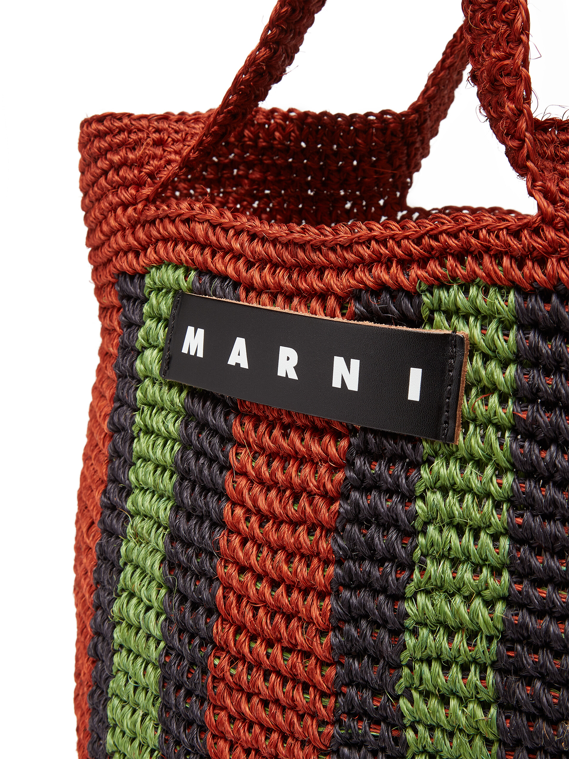 MARNI MARKET FIQUE bag in multicolor burnt brown natural fibre - Bags - Image 4