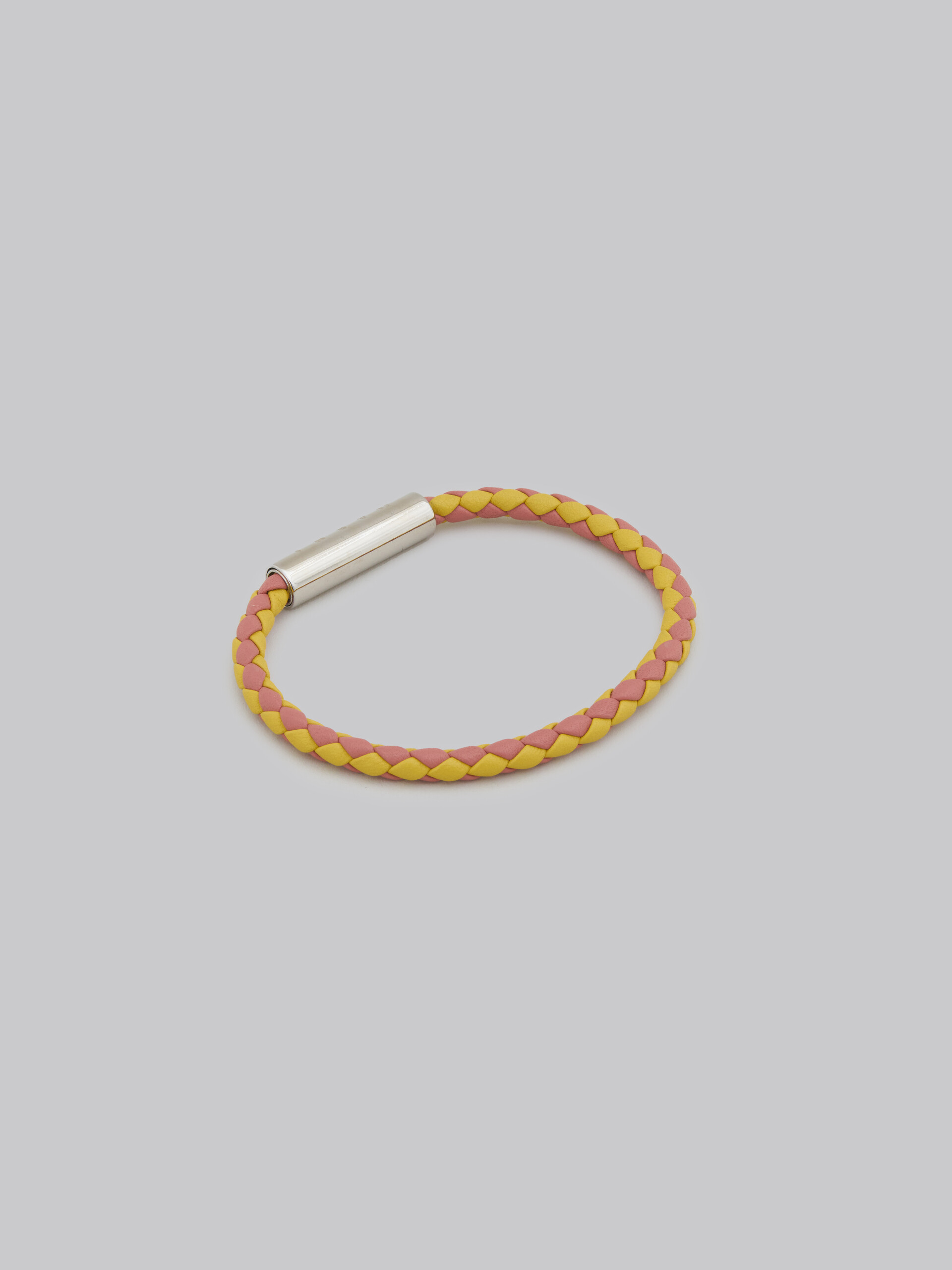 Yellow and pink woven leather bracelet - Bracelets - Image 3