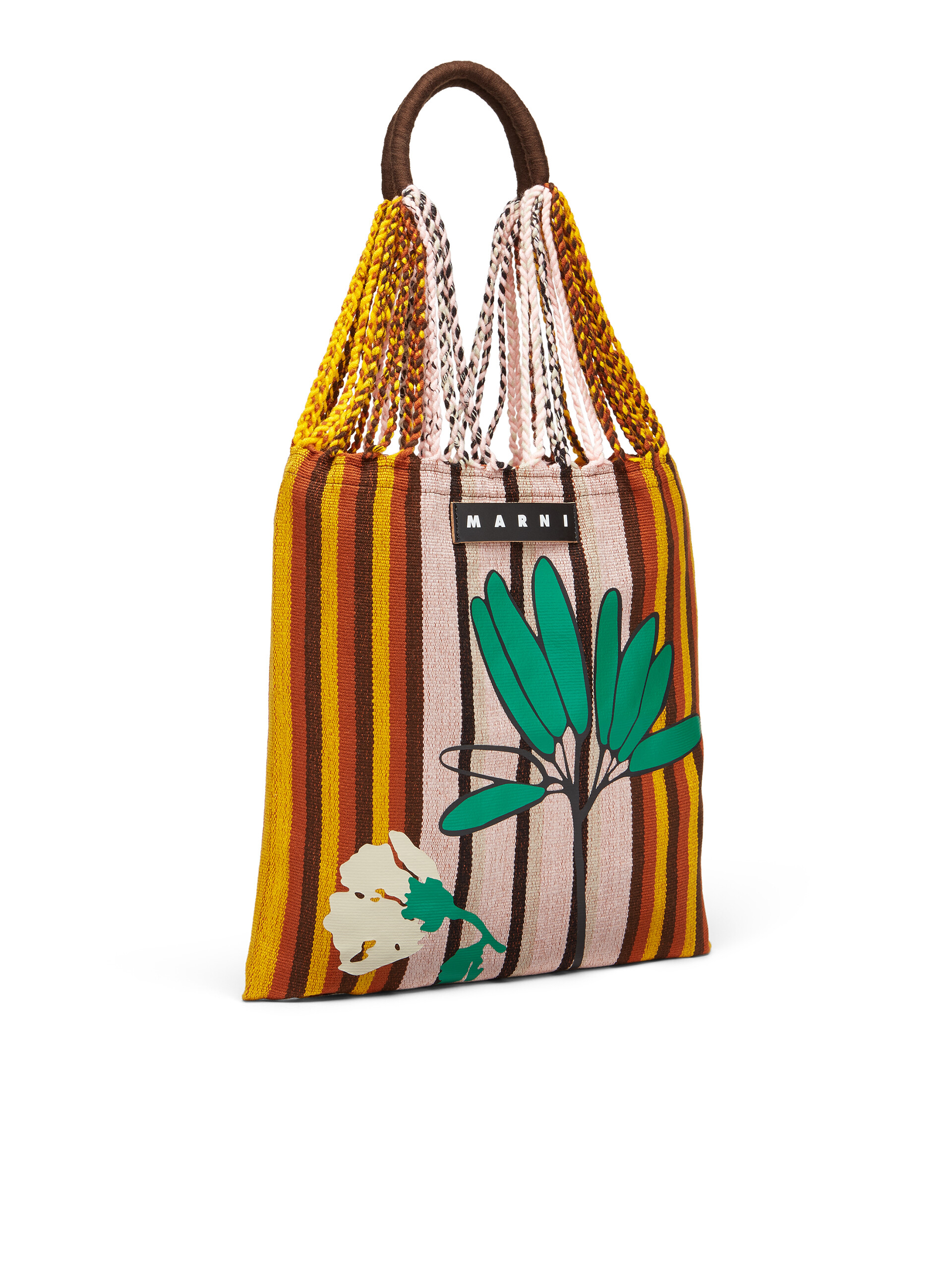MARNI MARKET HAMMOCK BAG in multicolor crochet with floral motif - Shopping Bags - Image 2