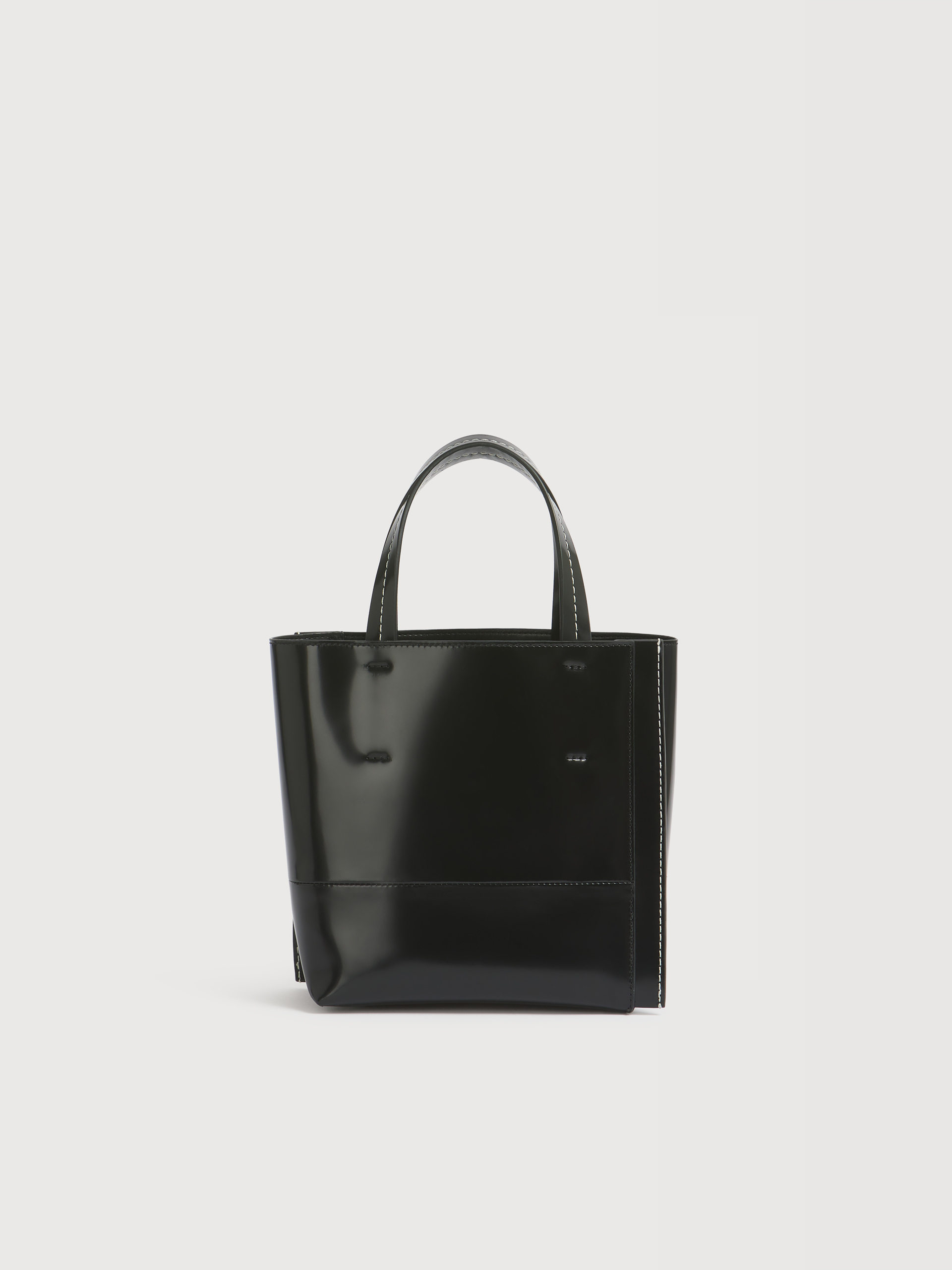 ブラックレザー スモール Museo Edgeバッグ - ショッピングバッグ - Image 3