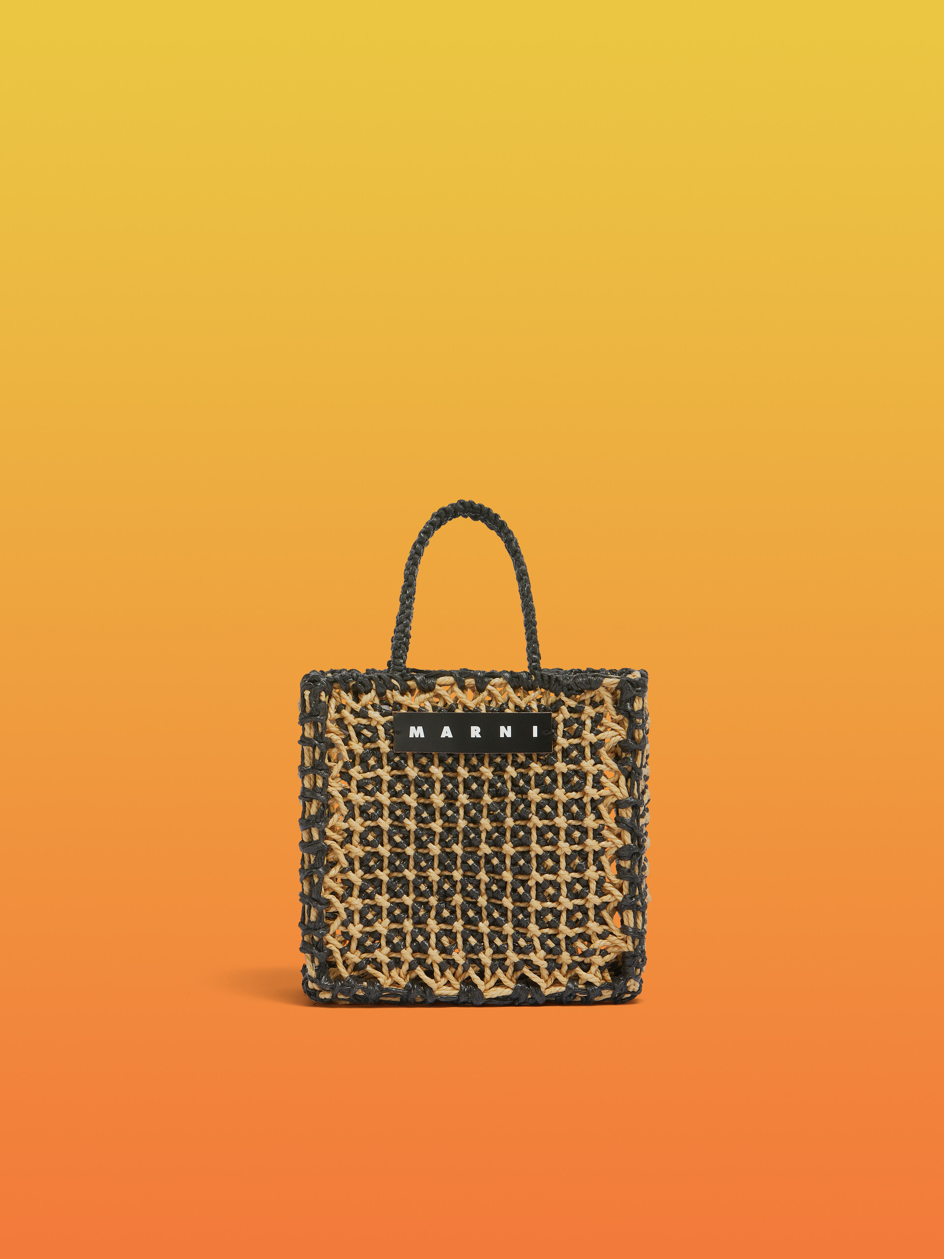 MARNI MARKET JURTA Häkeltasche in Schwarz und Beige | Marni