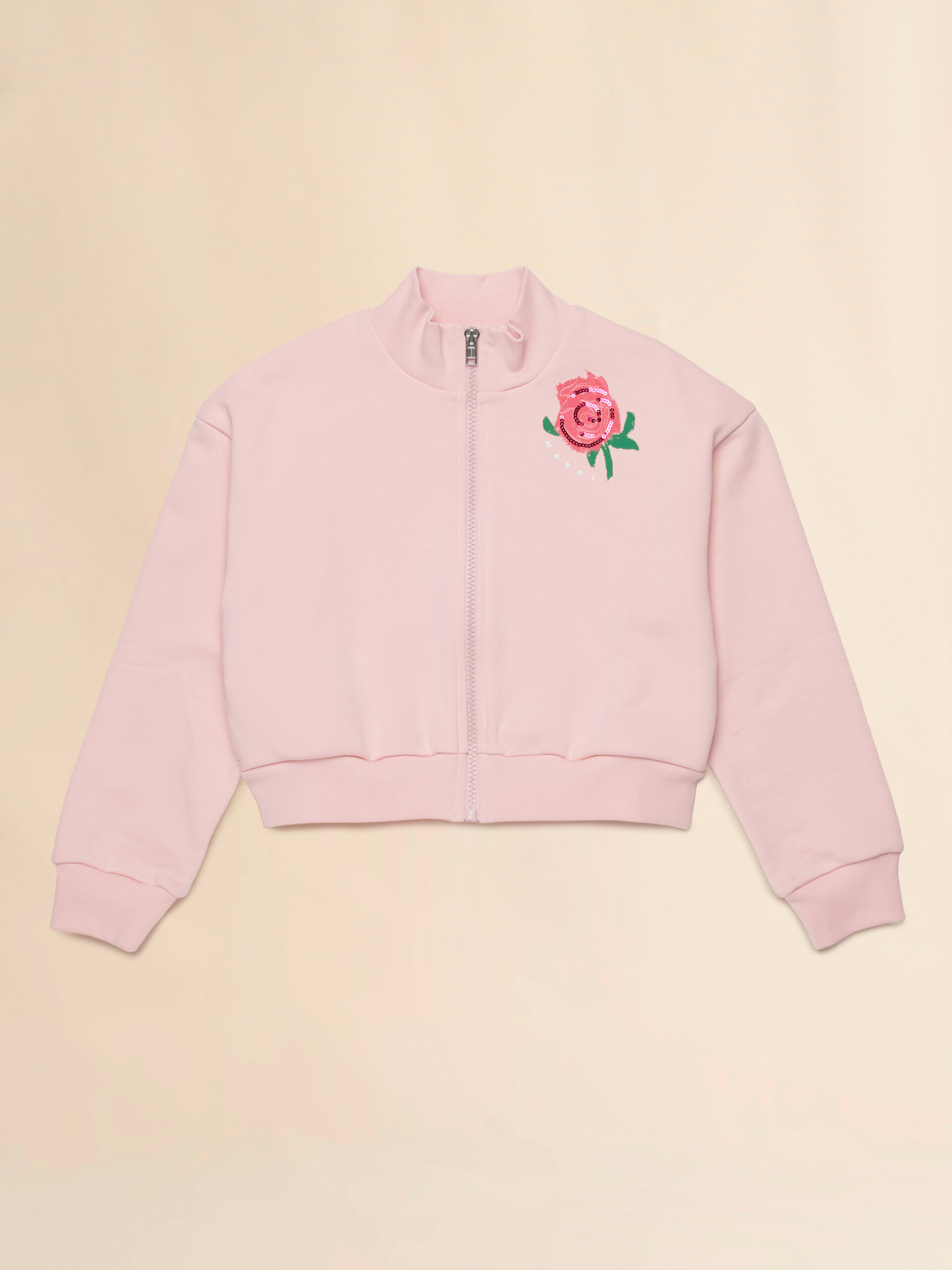 Pink cotton sweatshirt with Tea Time chest print - Sweaters - Image 1