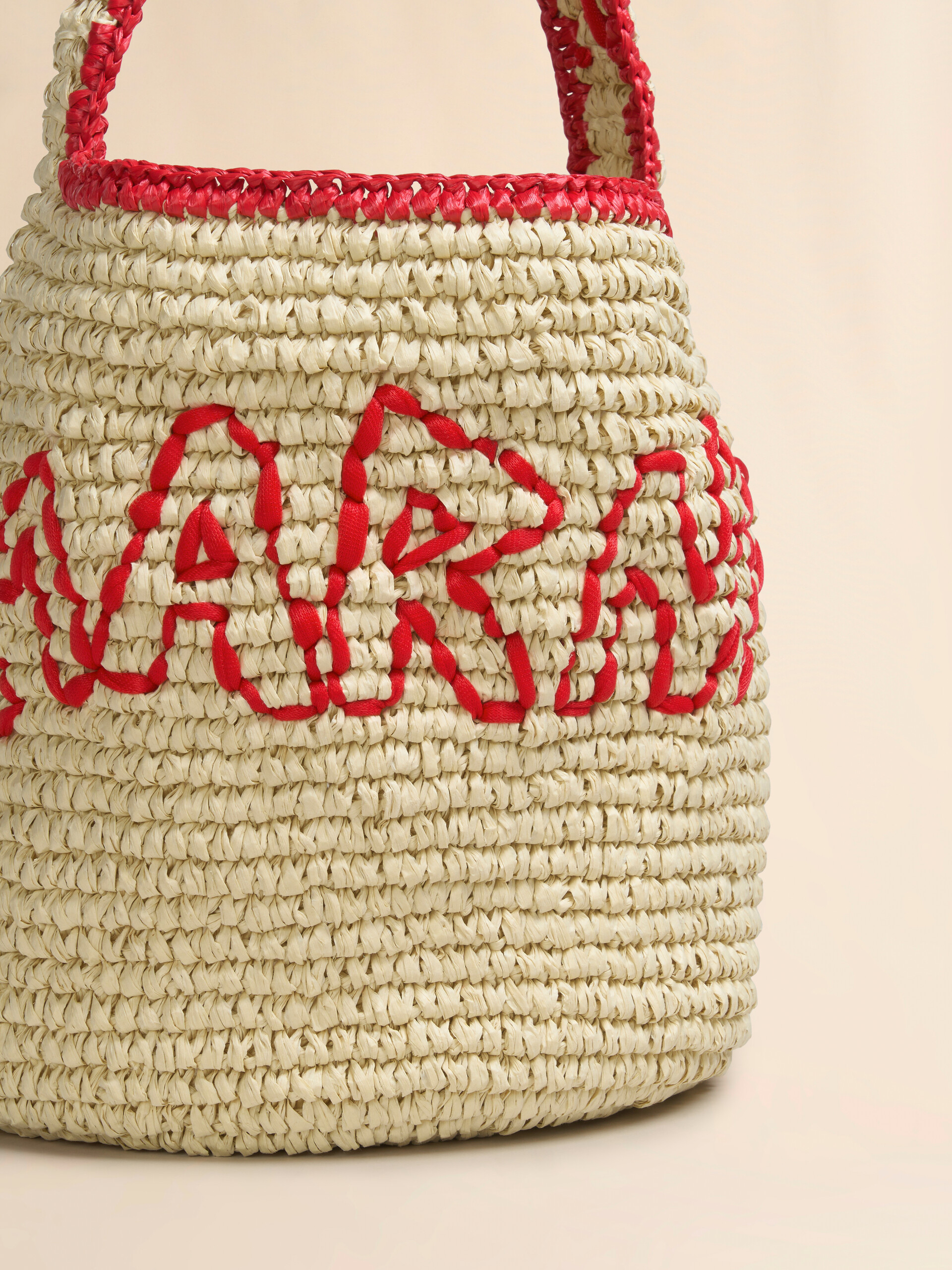 Natural raffia and red Nassa small hobo bag - Shoulder Bags - Image 4