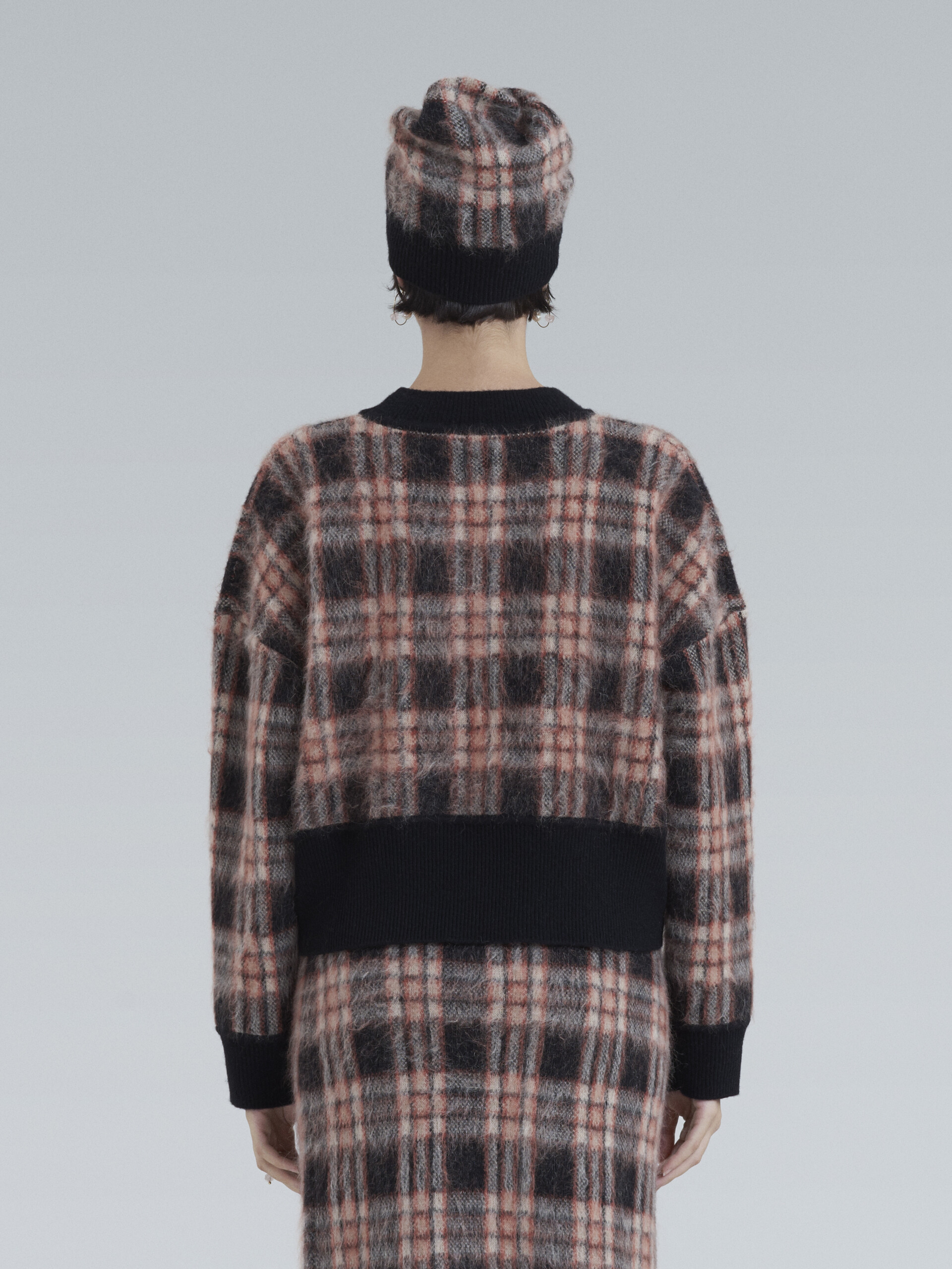 Wool and brushed mohair checked sweater - Pullovers - Image 3