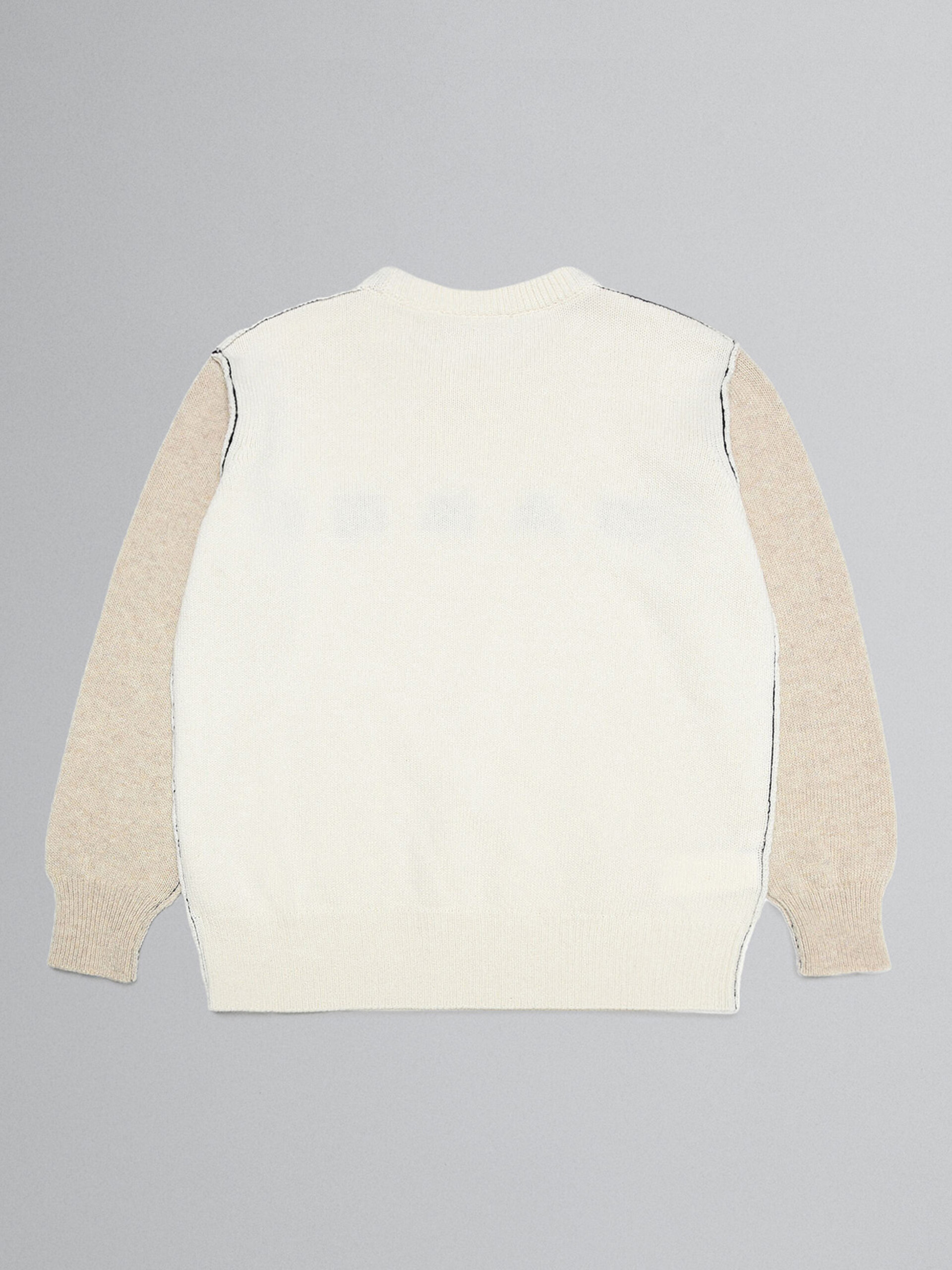 Milky white knitted sweater with "Marni" intarsia - Knitwear - Image 2