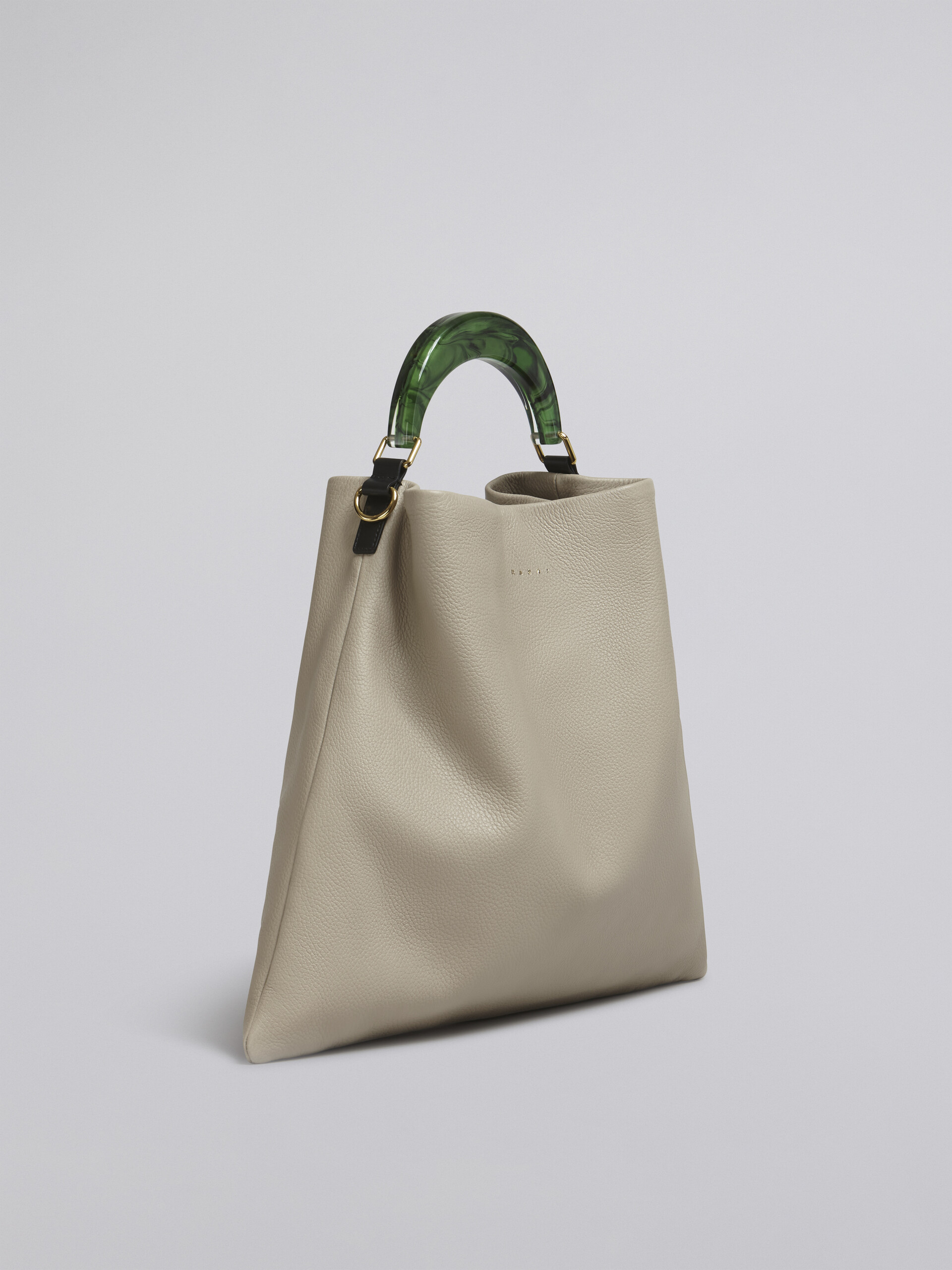 HOBO bag in beige grained calfskin and resin handle - Shoulder Bags - Image 6