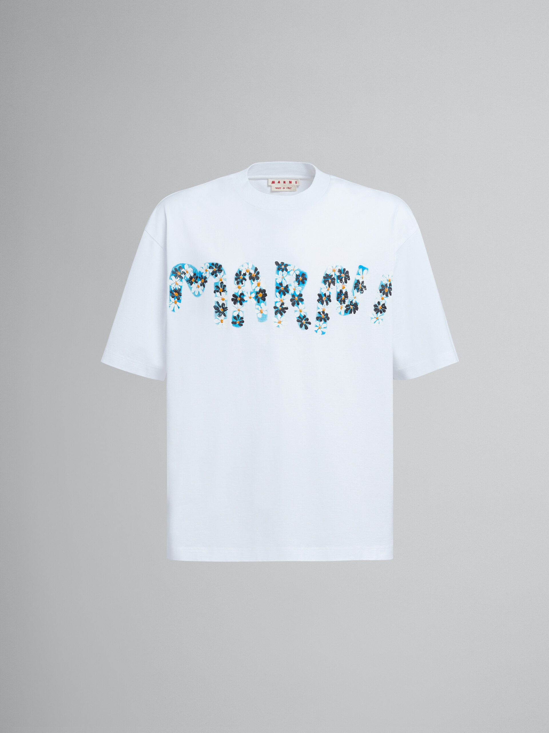 DAISYロゴプリント ホワイトジャージー製Tシャツ DAISYロゴプリント ホワイトジャージー製Tシャツ