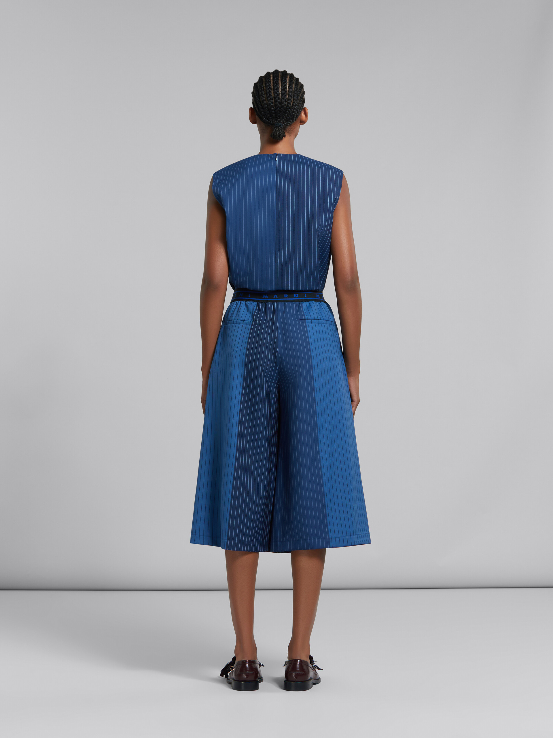 ブルー グラデーションピンストライプ ウールキュロット | Marni 