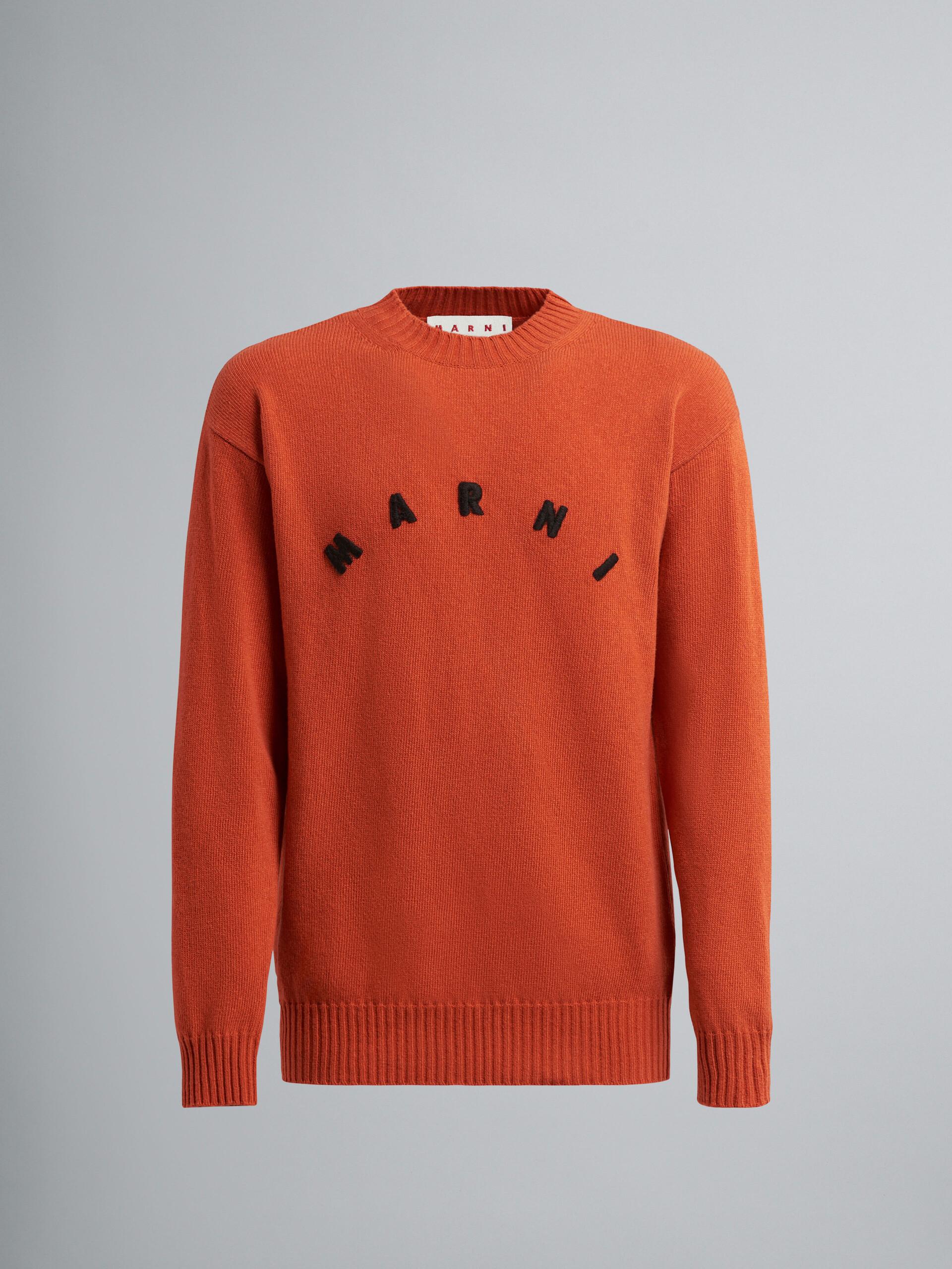 Orange recycled cashmere sweater - Pullovers - Image 1