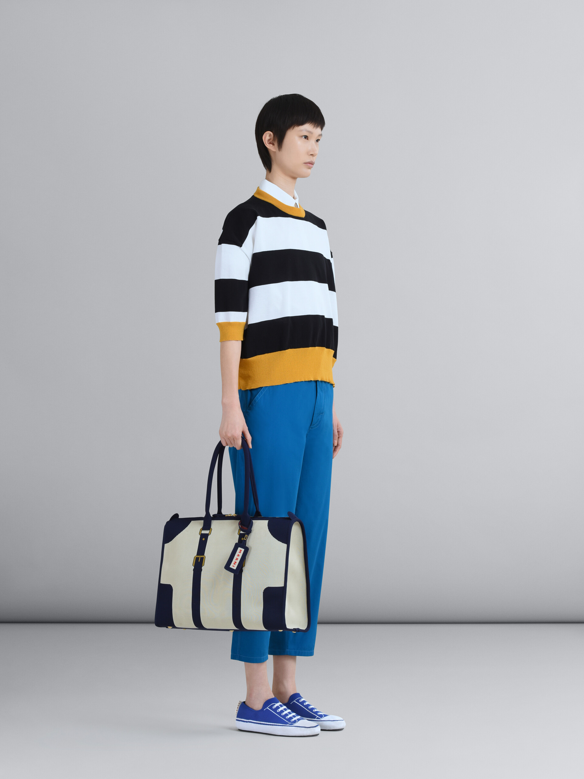 Striped cotton crewneck sweater - Pullovers - Image 5