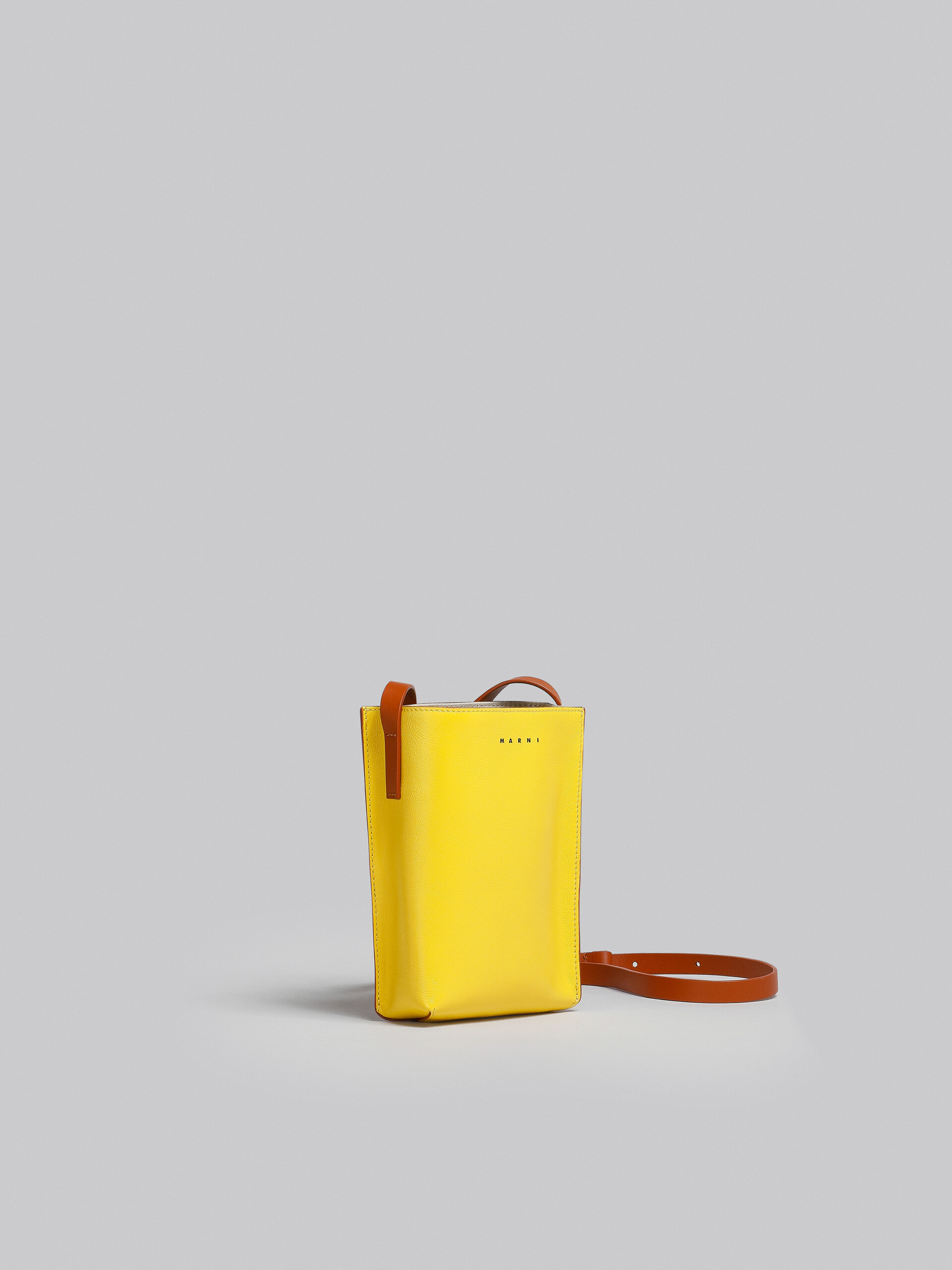MUSEO SOFT small bag in brown and yellow leather - Shoulder Bags - Image 6