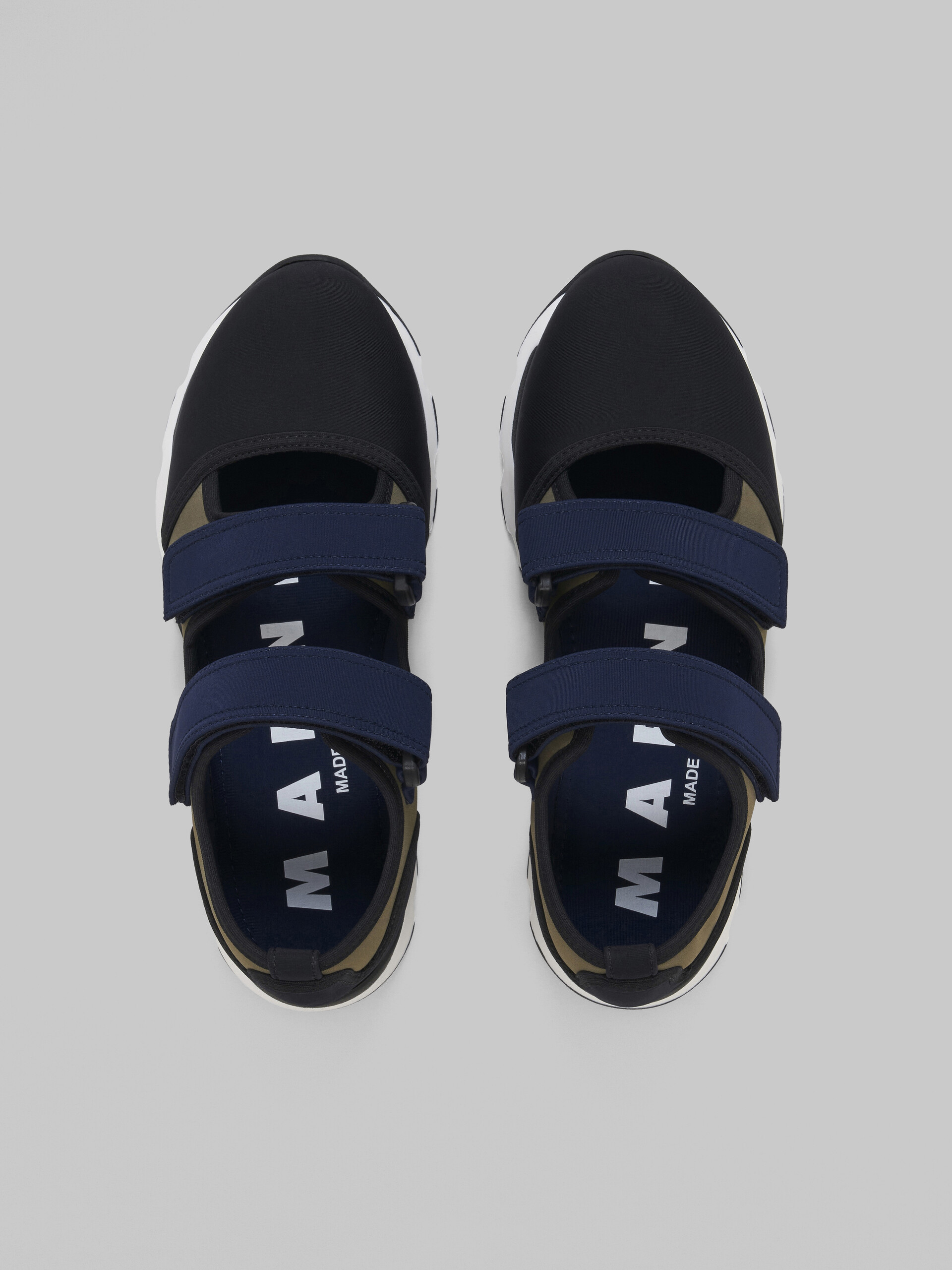 Black green and blue technical fabric sneaker with hook and loop fasteners - Sneakers - Image 4