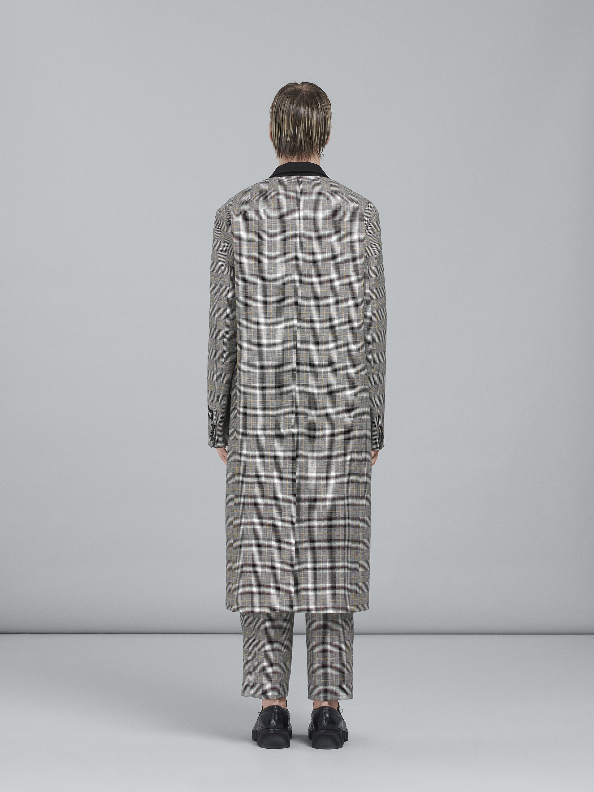 Cappotto lungo in lana Principe di Galles reversibile - Cappotti - Image 3