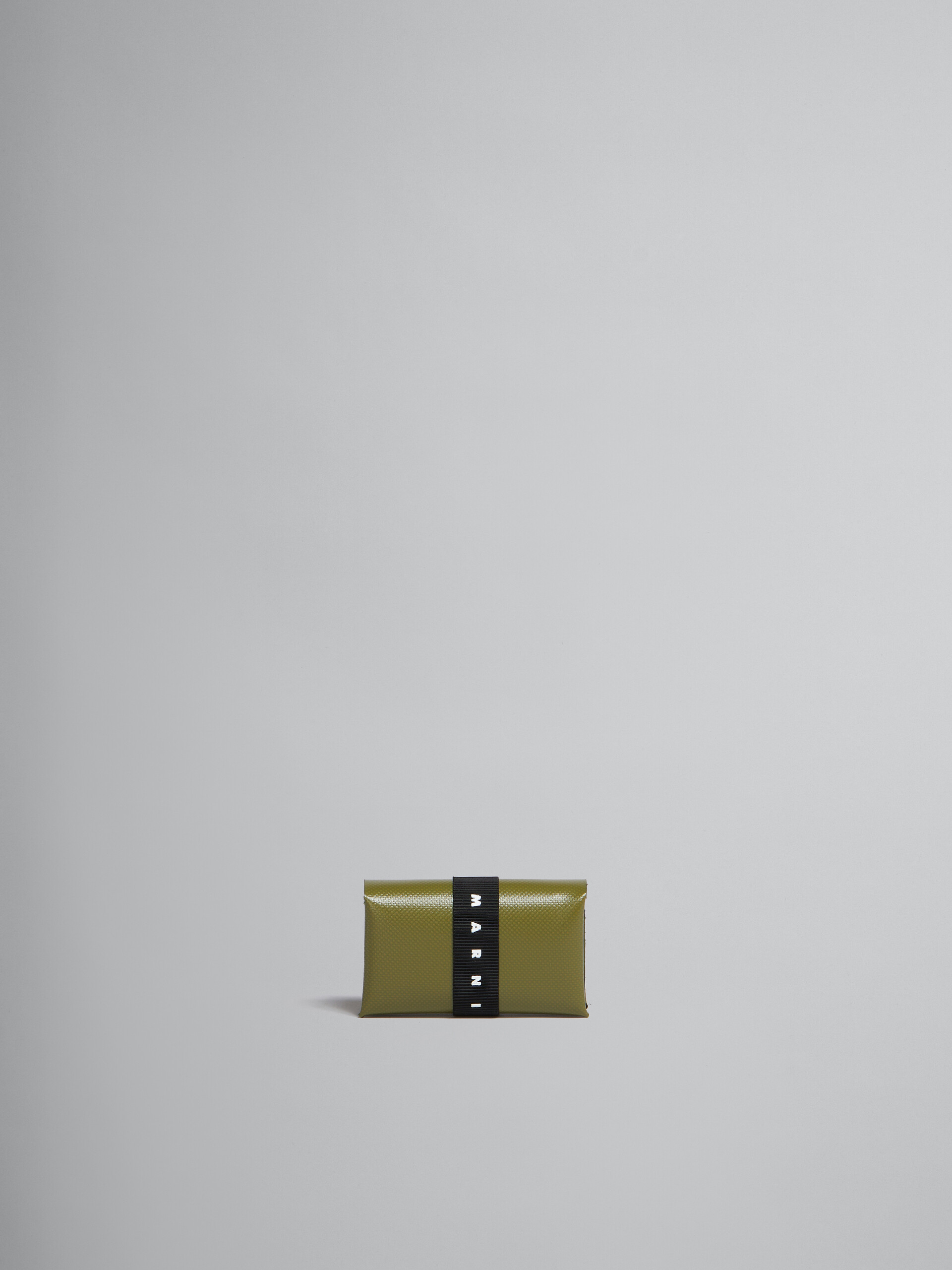 Schwarze dreifache Faltbrieftasche mit Logo-Riemen - Brieftaschen - Image 1