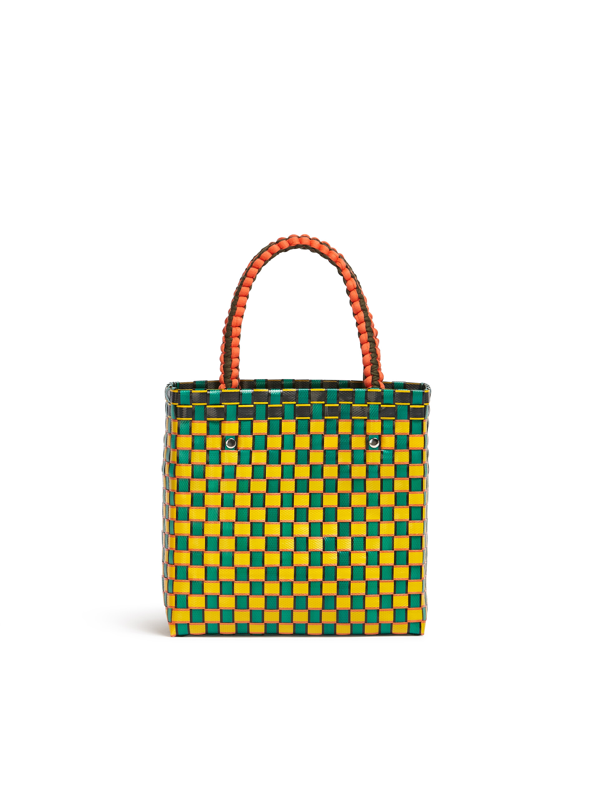 MARNI MARKET BASKET bag in yellow square woven material - Bags - Image 3