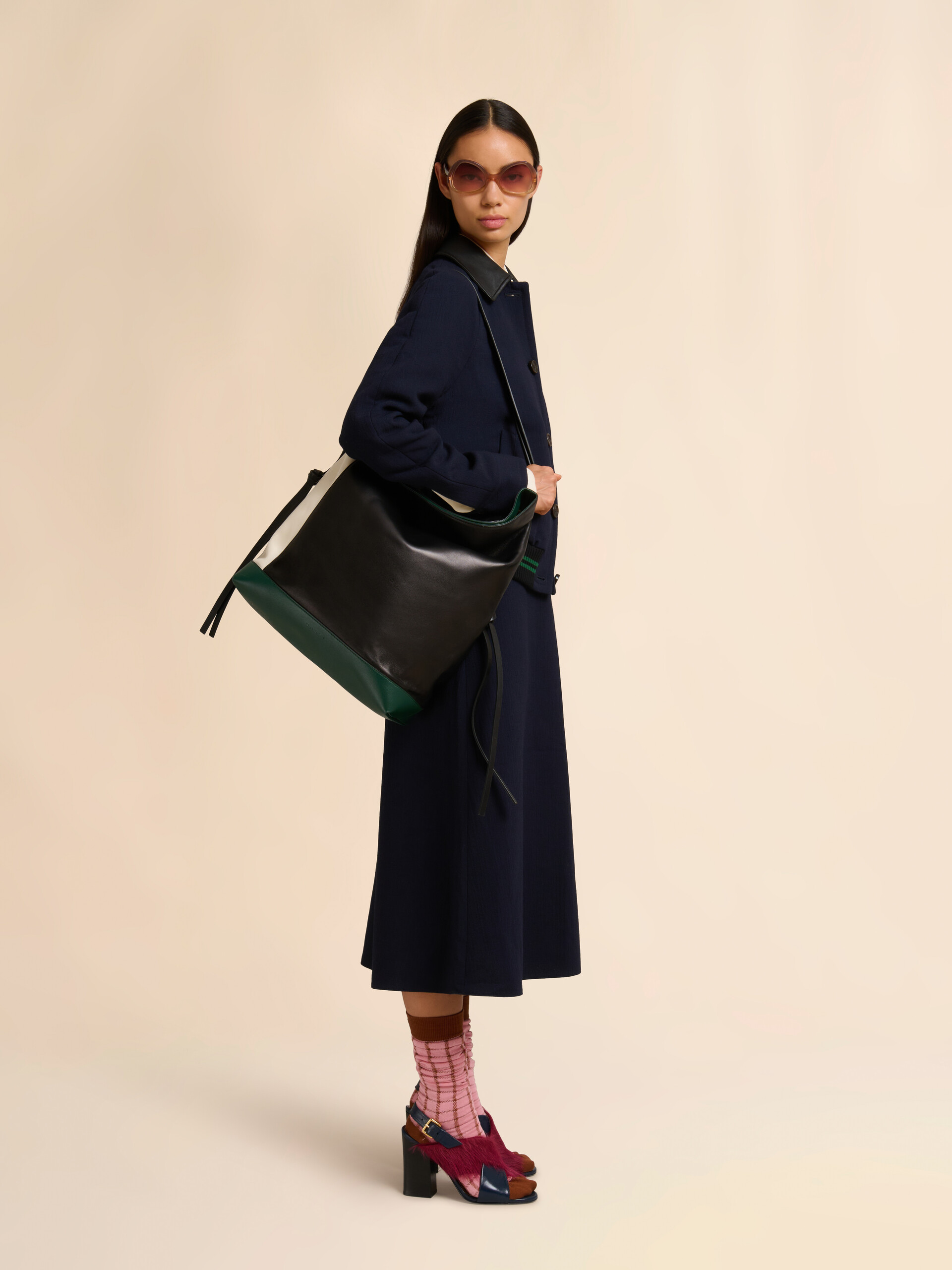 White black and green leather Pod 2.0 large hobo bag - Shoulder Bags - Image 2