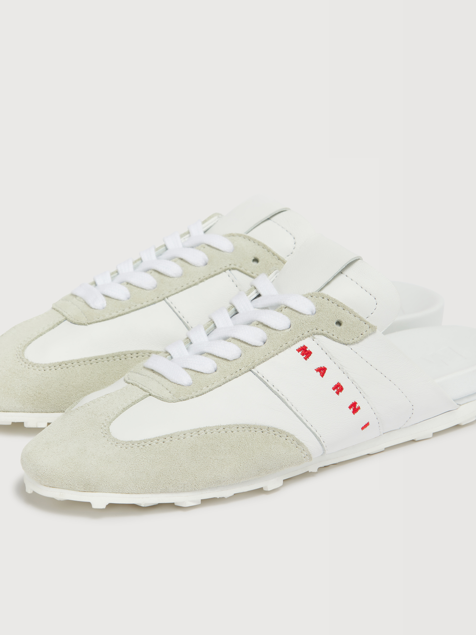White nappa leather and suede Softy Soccer slip-on sneaker - Sneakers - Image 5