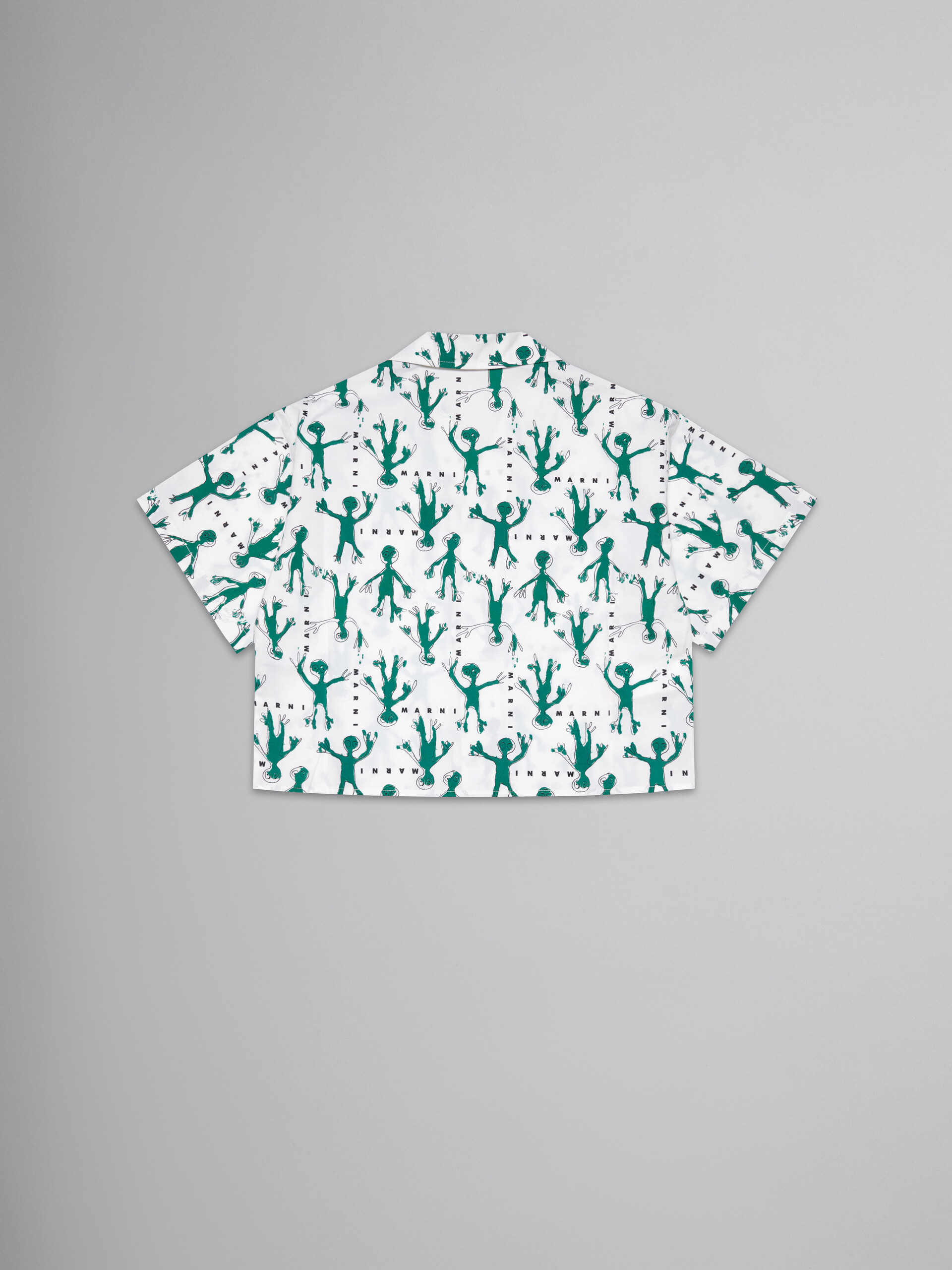 White poplin shirt with Frog print - Shirts - Image 2