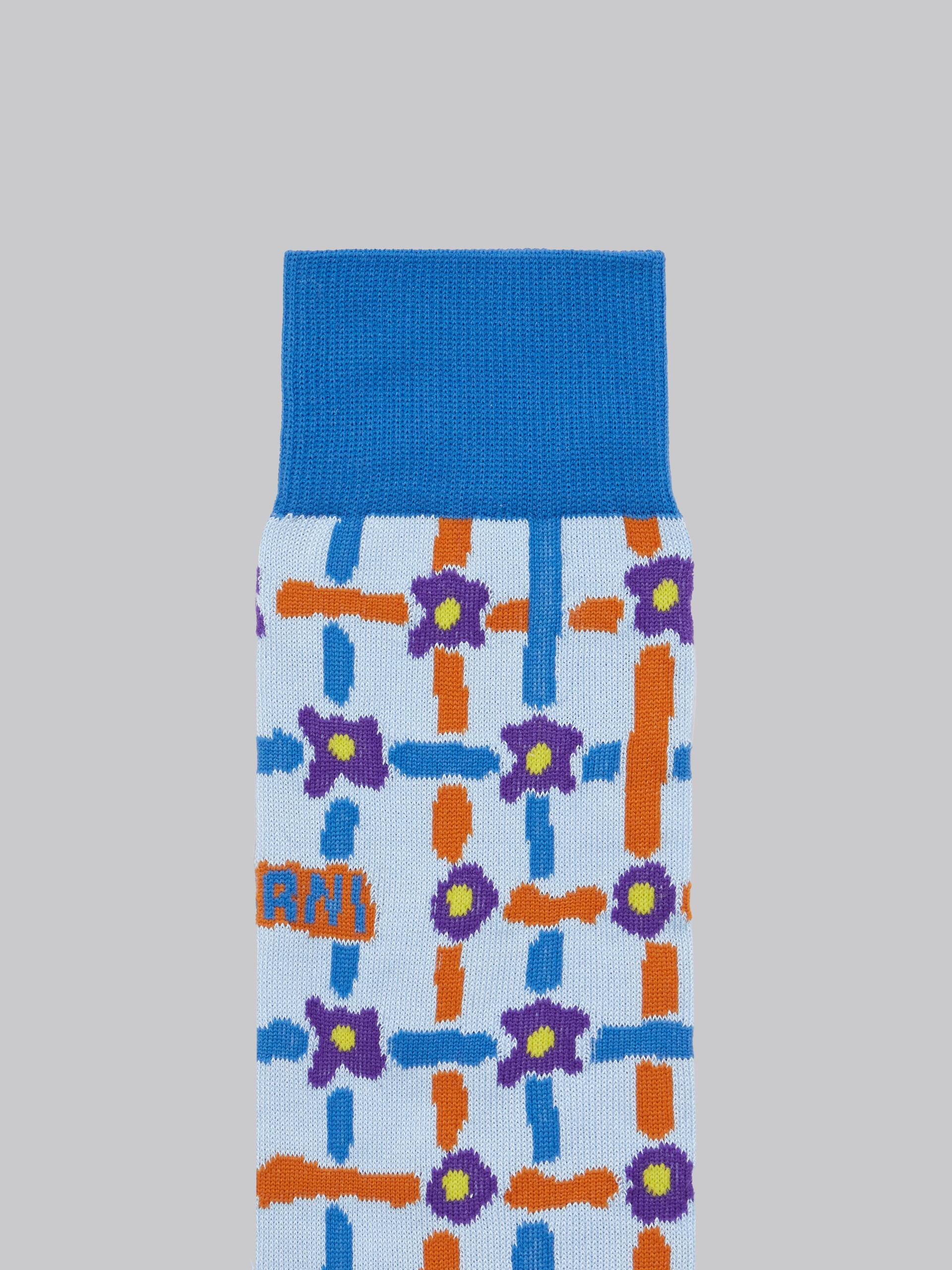 Light blue cotton socks with Saraband pattern - Socks - Image 3