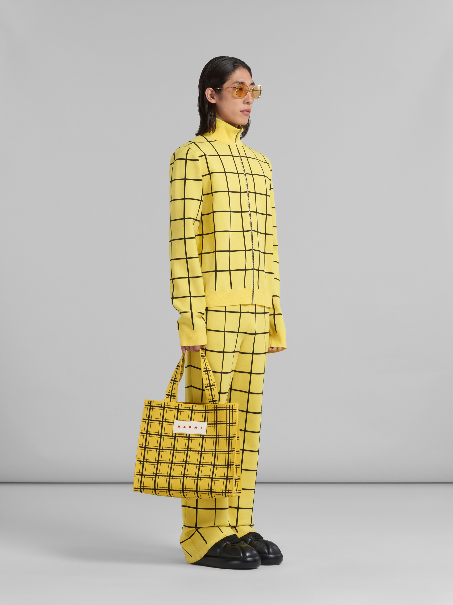 Yellow checked viscose trousers - Pants - Image 5