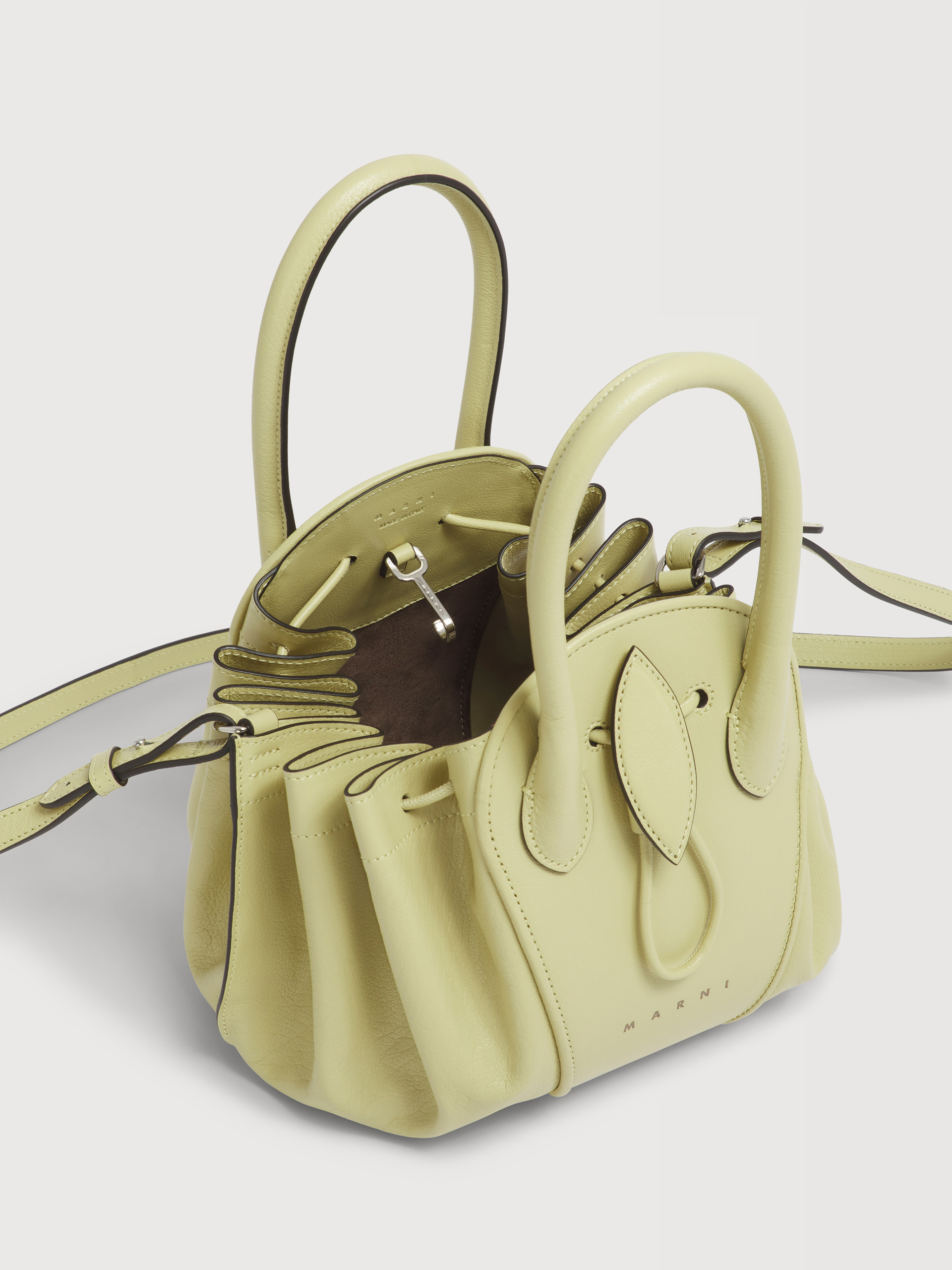 Black leather Tulipea small handbag - Shoulder Bags - Image 3