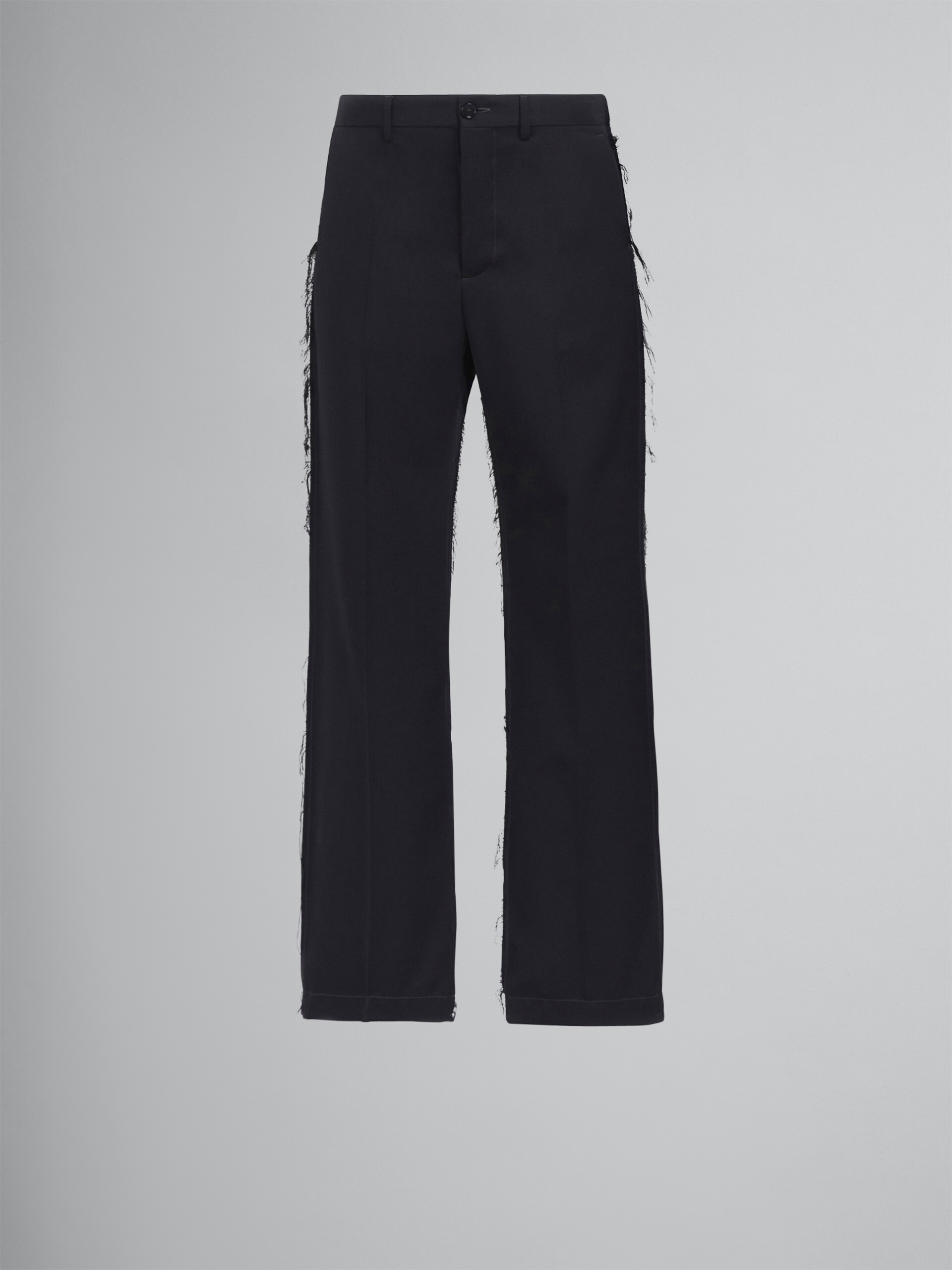 Pantaloni in gabardina di lana neri - Pantaloni - Image 1