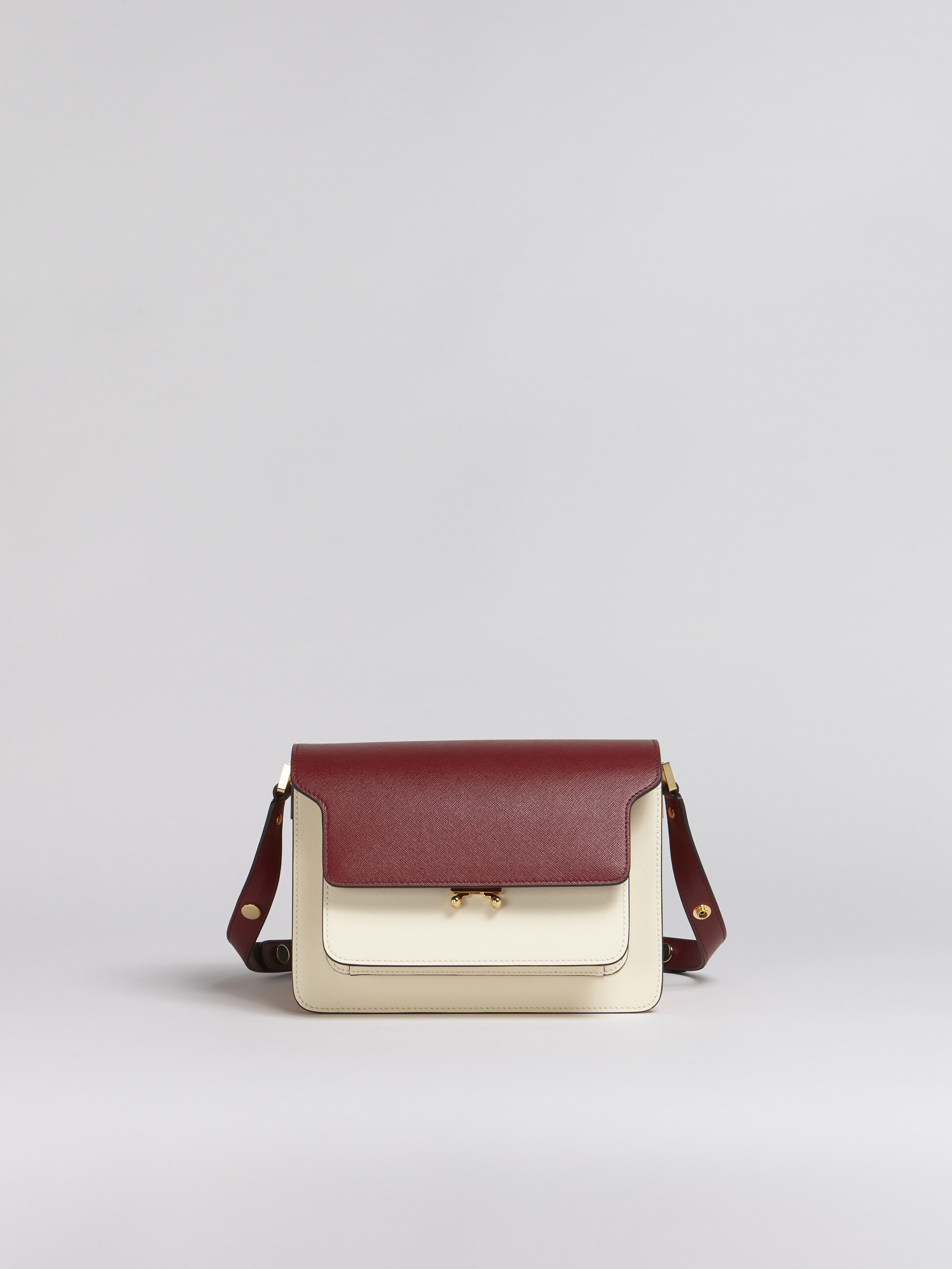 TRUNK medium bag in red white and pink saffiano leather - Shoulder Bags - Image 1