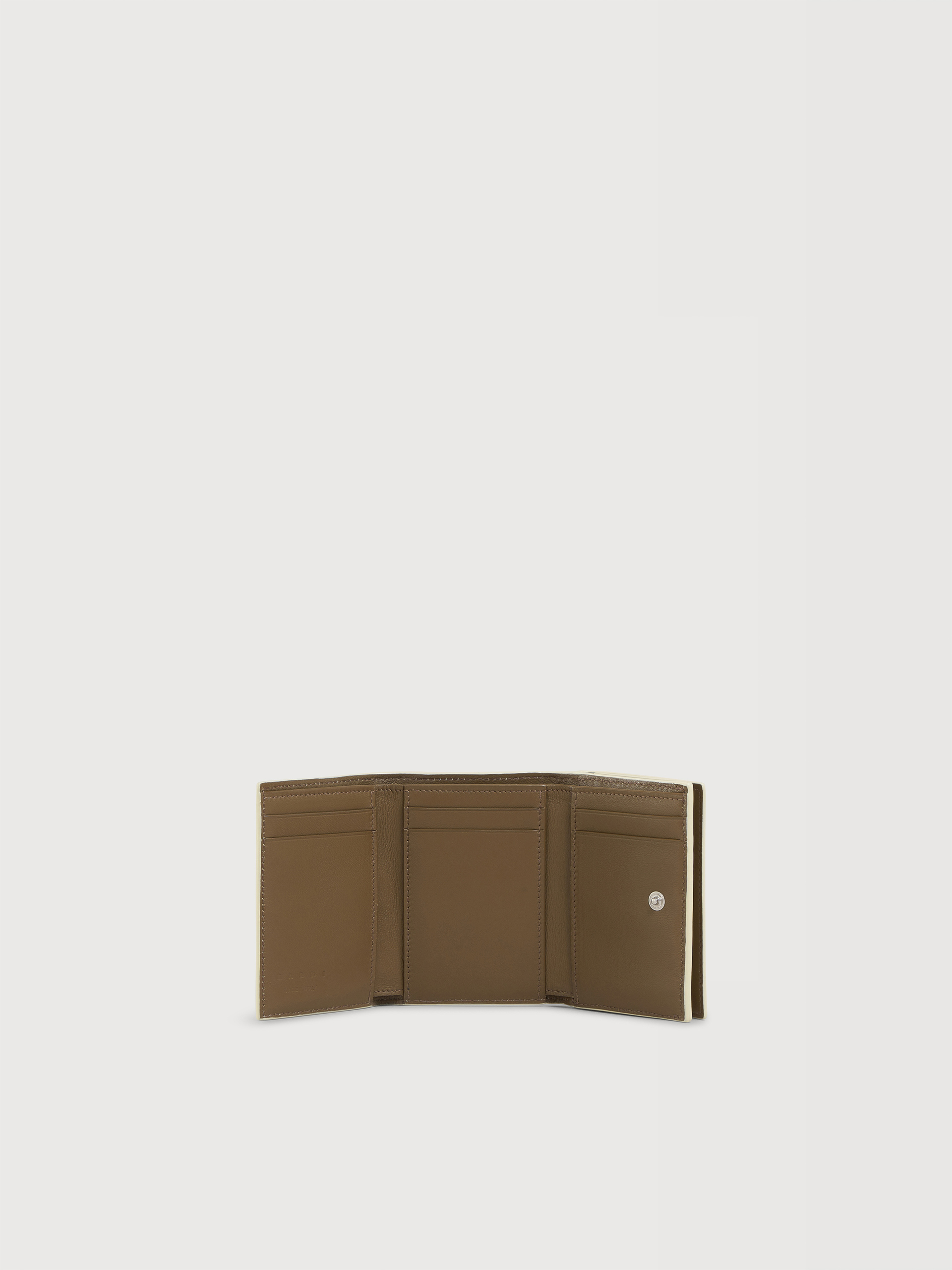 Black leather trifold wallet with Marni Mending embroidery - Wallets - Image 2