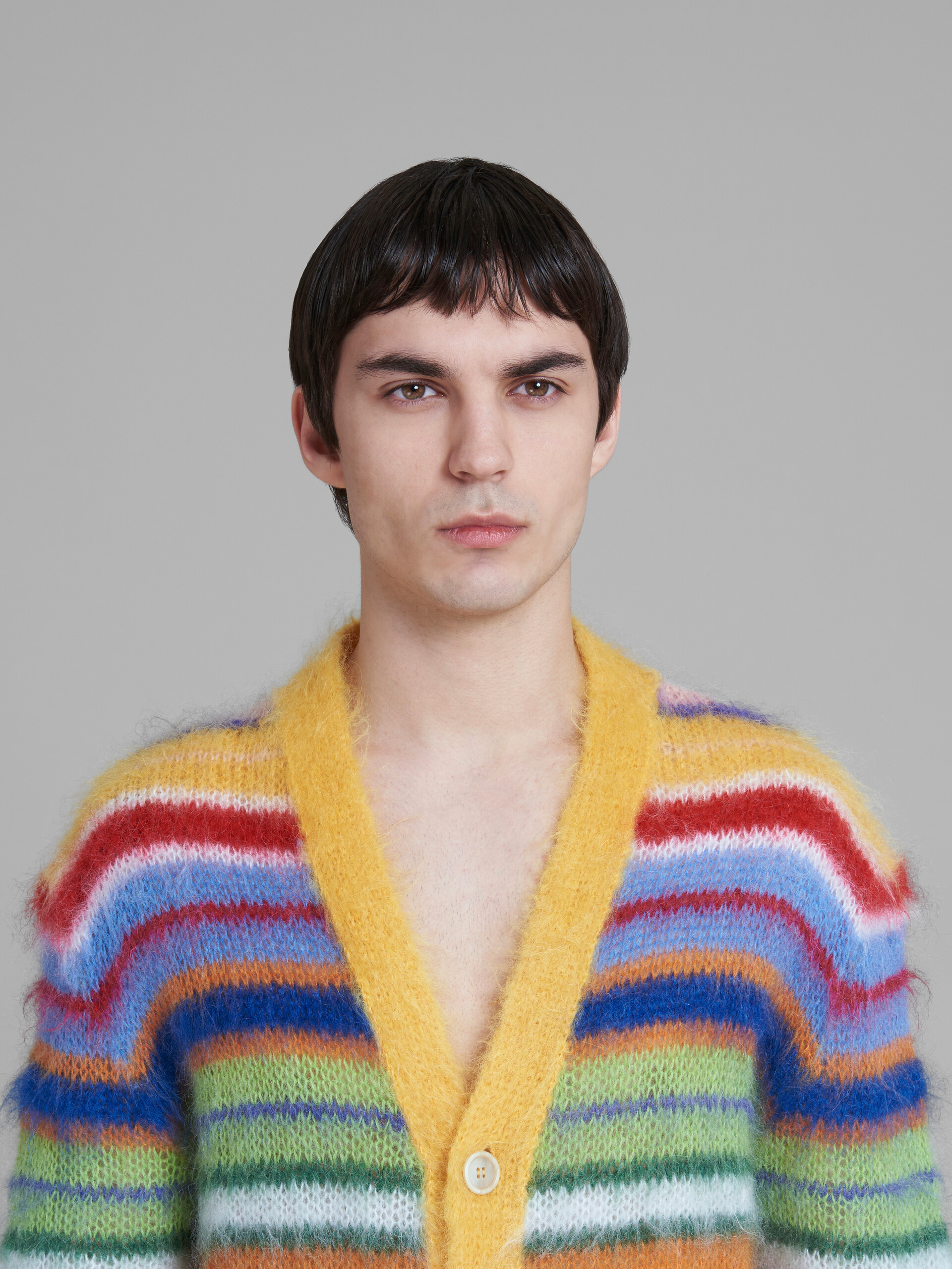 Multicoloured striped mohair cardigan - Pullovers - Image 4