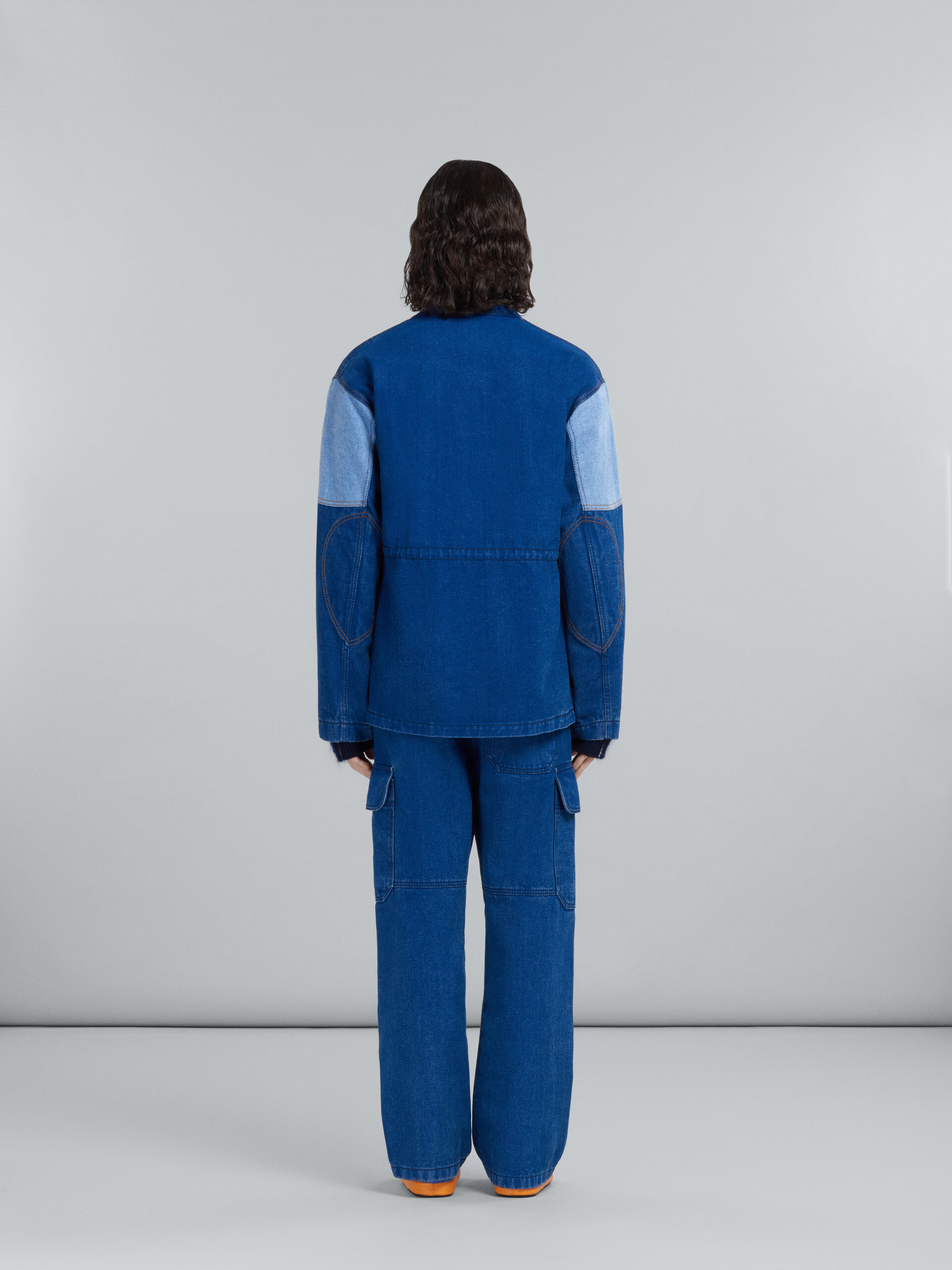 Jacket in coated blue denim - Jackets - Image 3