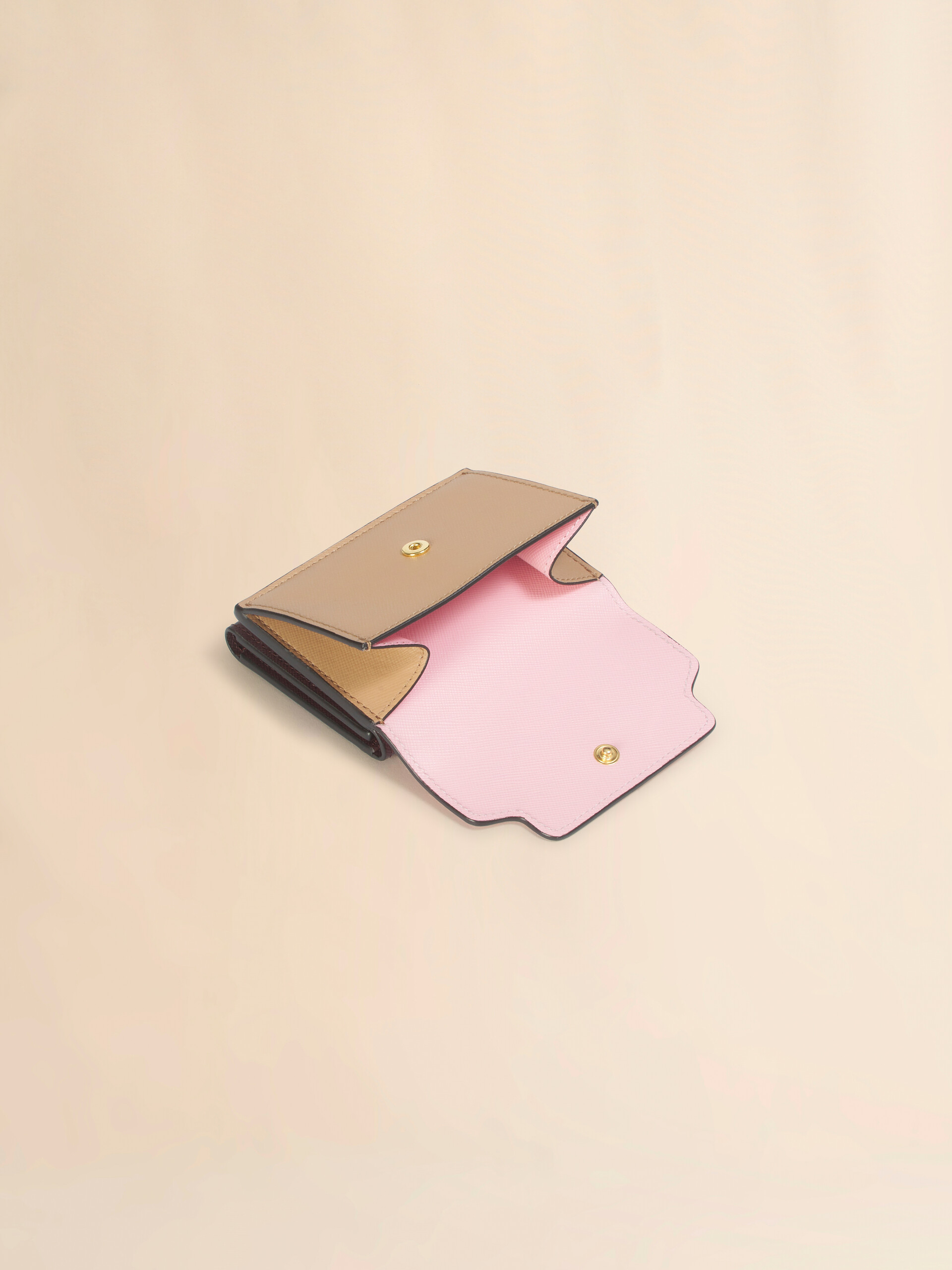 ブルー、ベージュ＆ライトブルー サフィアーノレザー製三つ折りウォレット - 財布 - Image 5