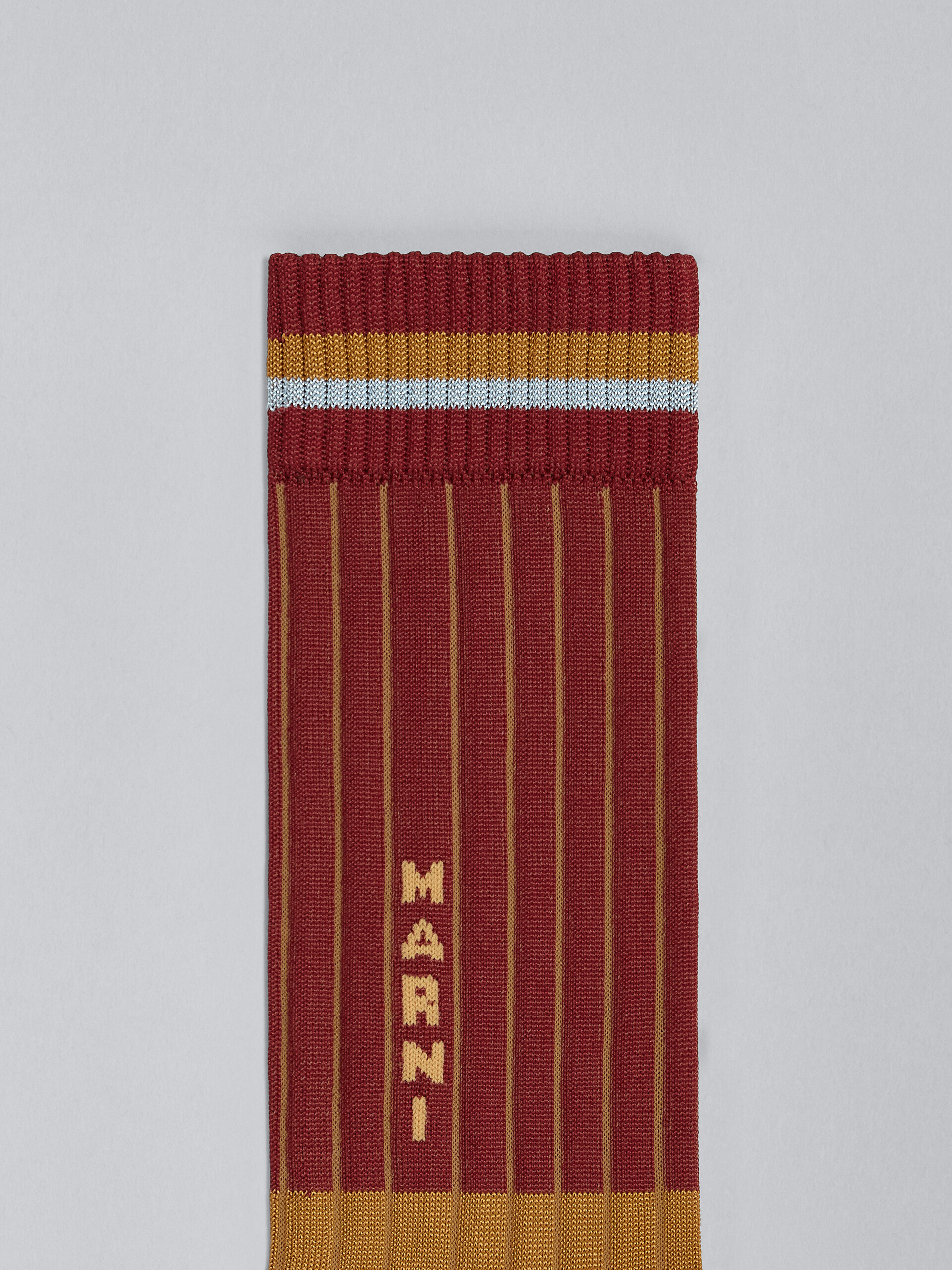 Brown two-tone viscose socks - Socks - Image 3