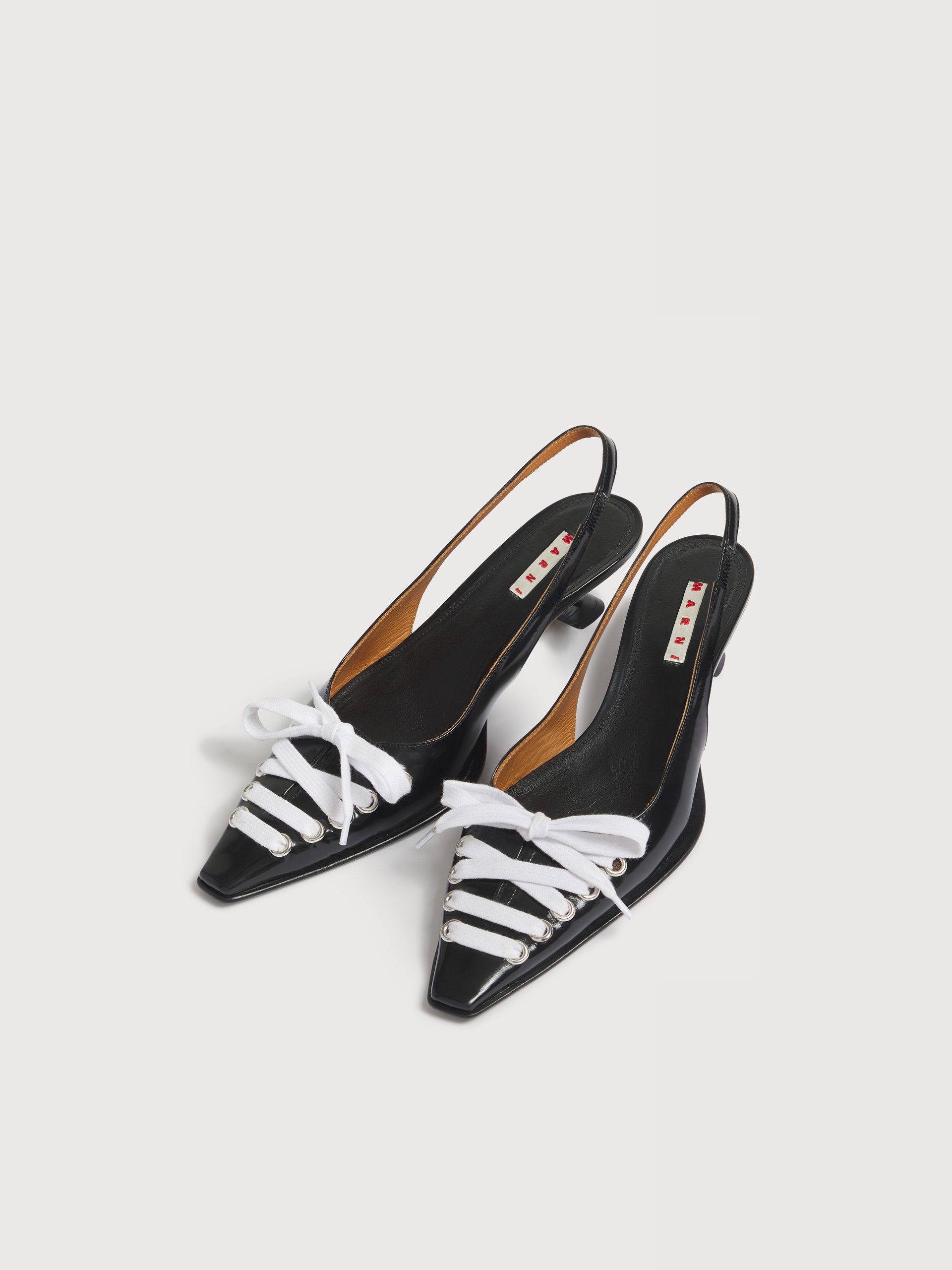 Slingback stringato in pelle marrone scuro - D&eacute;collet&eacute; - Image 5