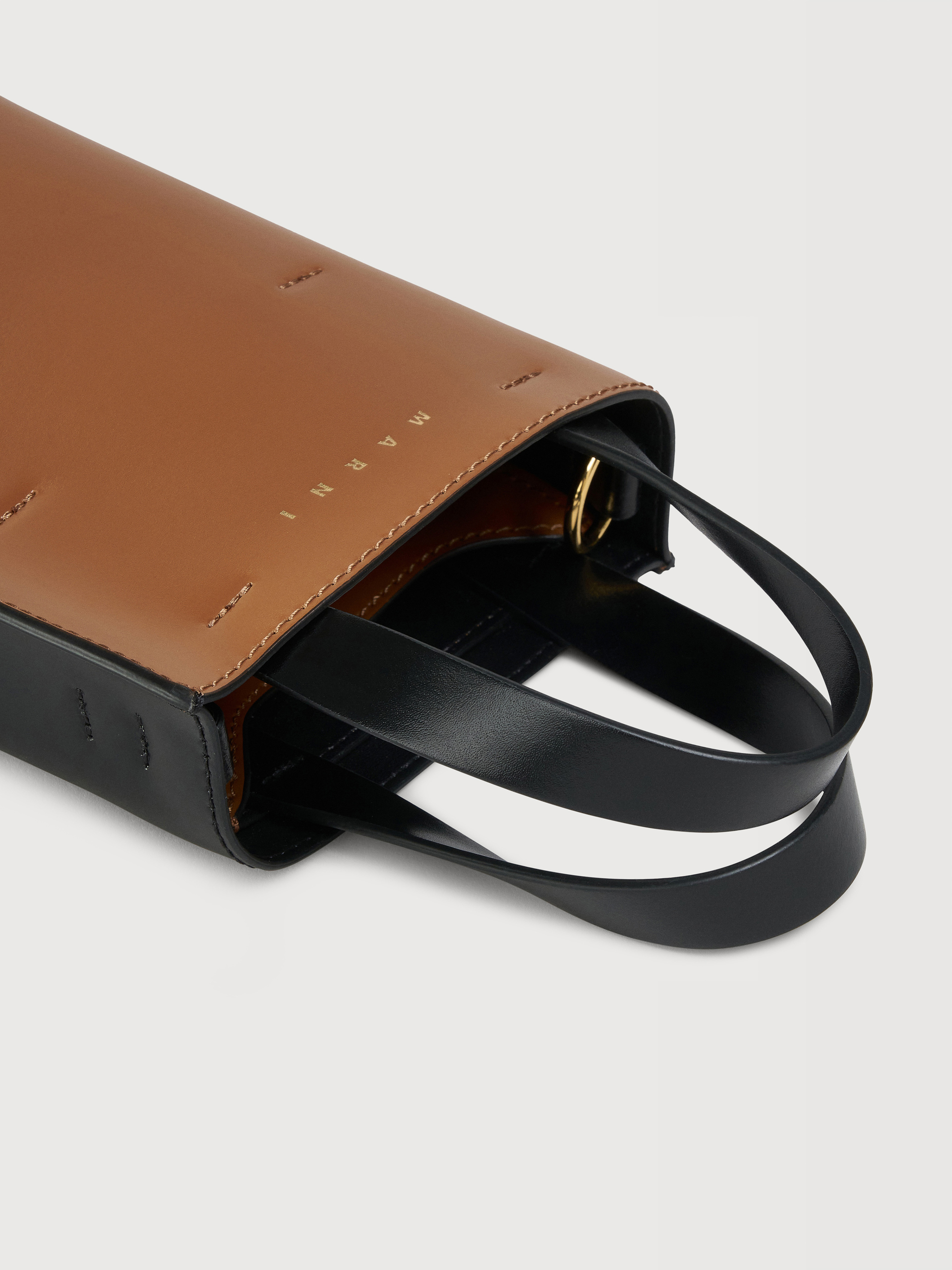 Museo Nano Bag in brown and black leather - Shopping Bags - Image 4