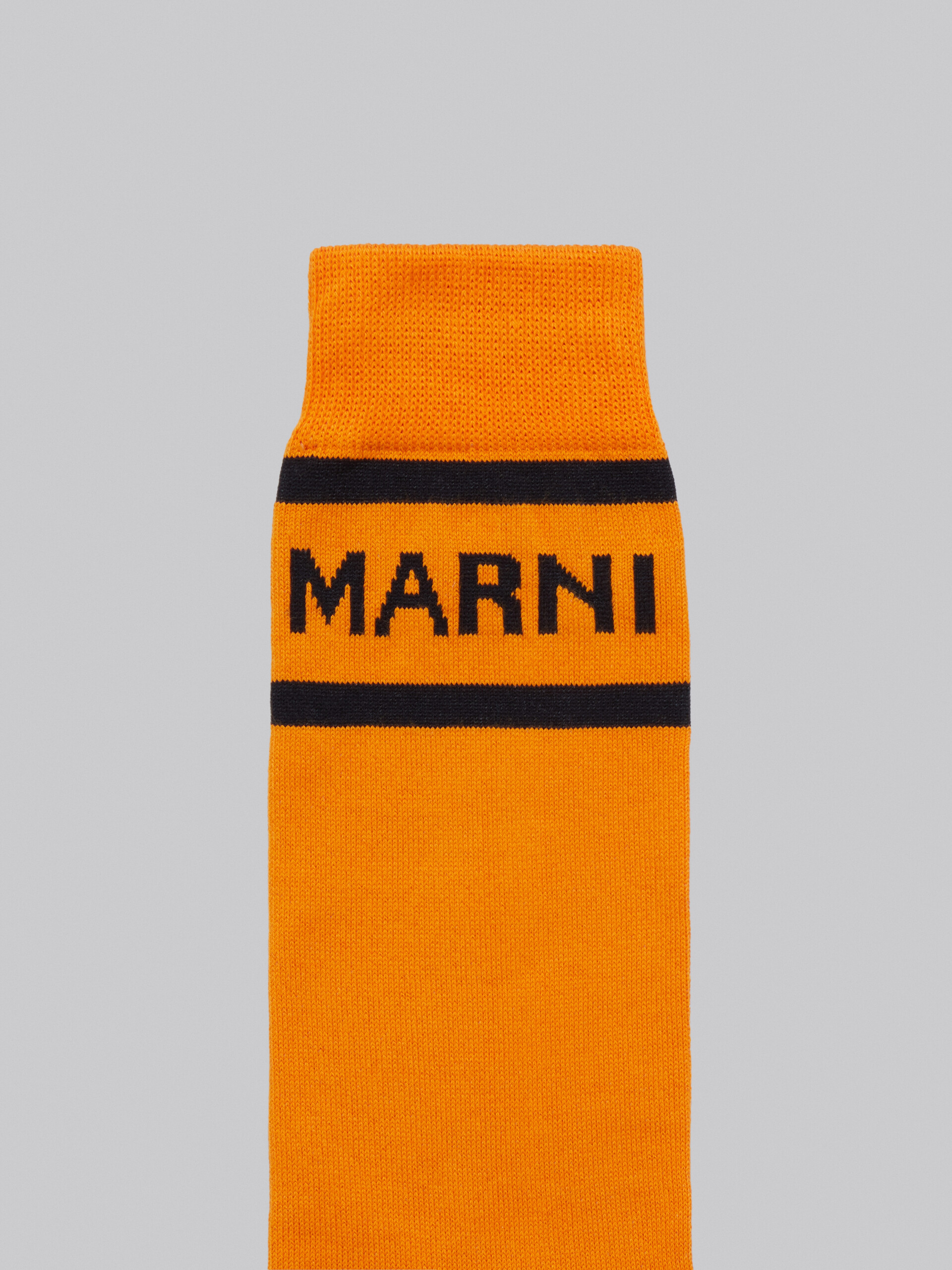 Orange cotton socks with logo - Socks - Image 3
