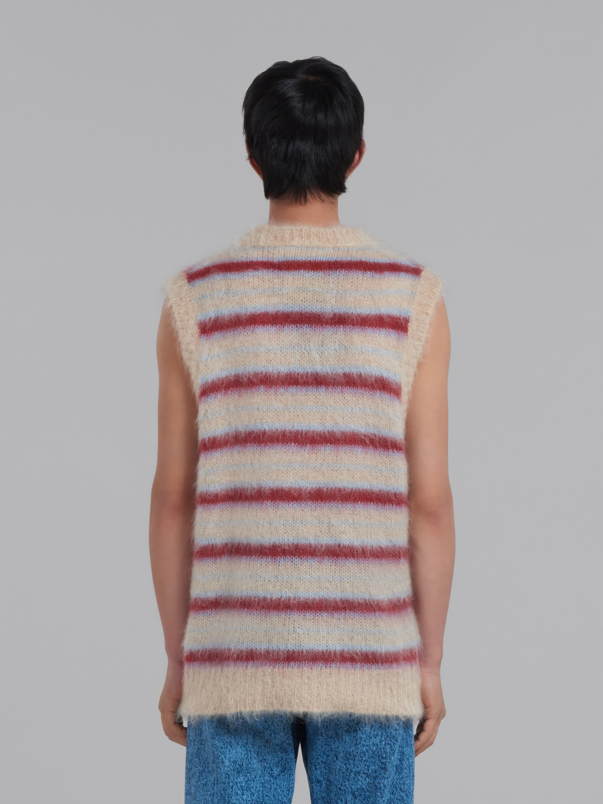 Cream striped mohair vest - Pullovers - Image 3